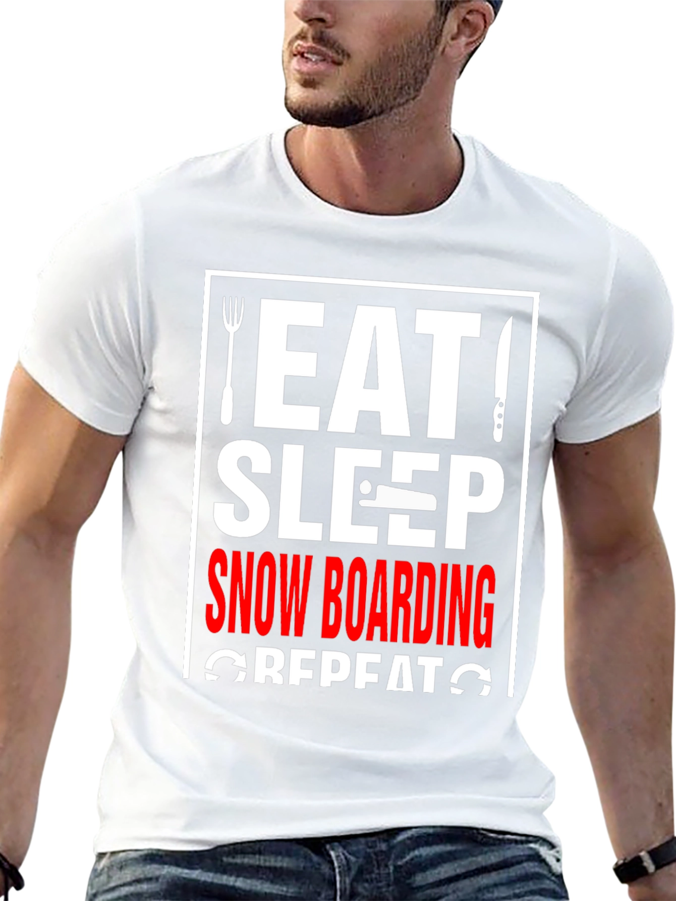 Eat Sleep Snowboarding Repeat Graphic Tee