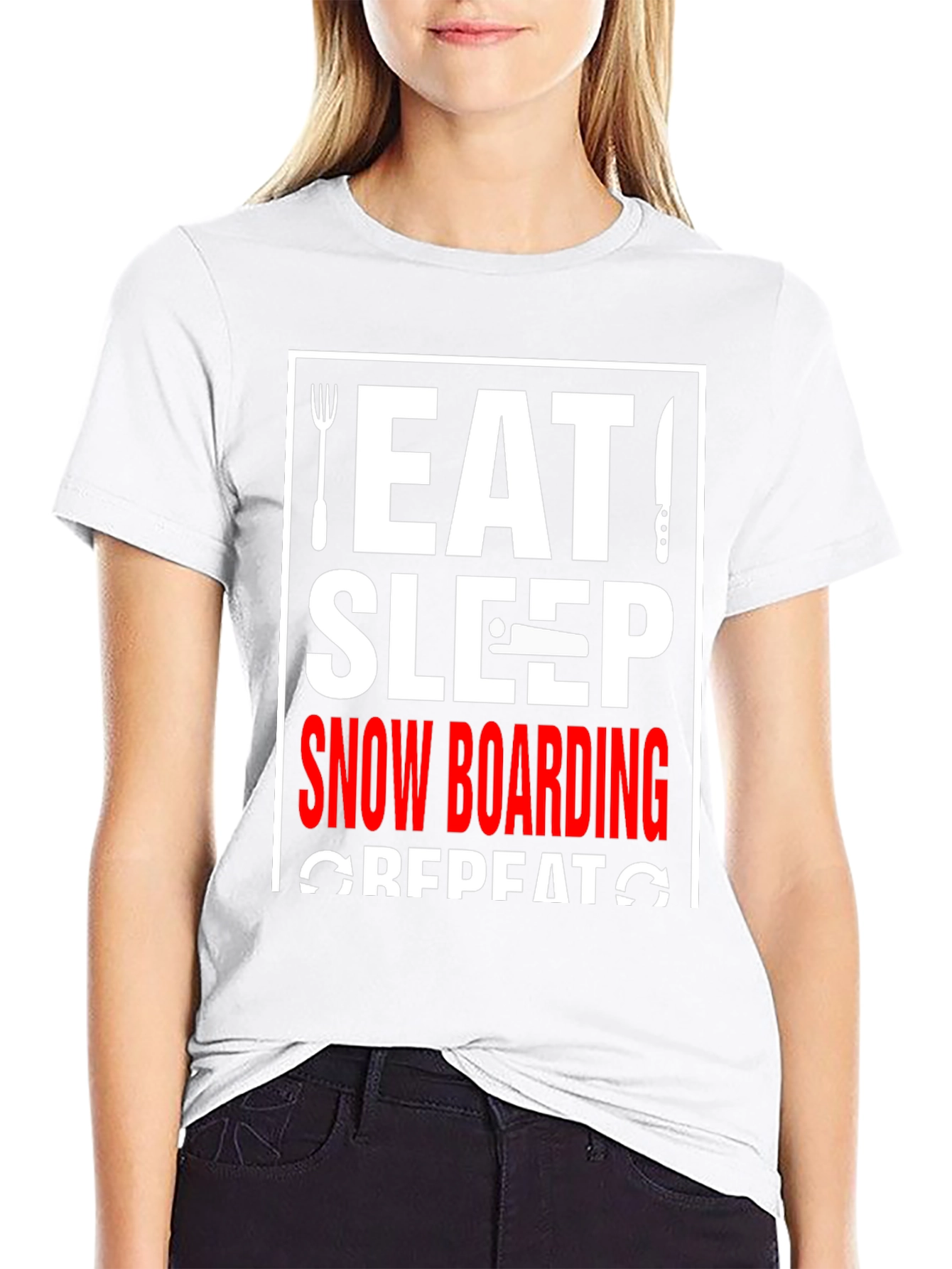Eat Sleep Snowboarding Repeat Graphic Tee