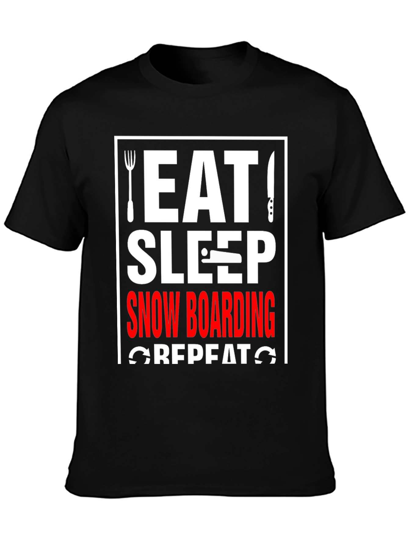 Eat Sleep Snowboarding Repeat Graphic Tee