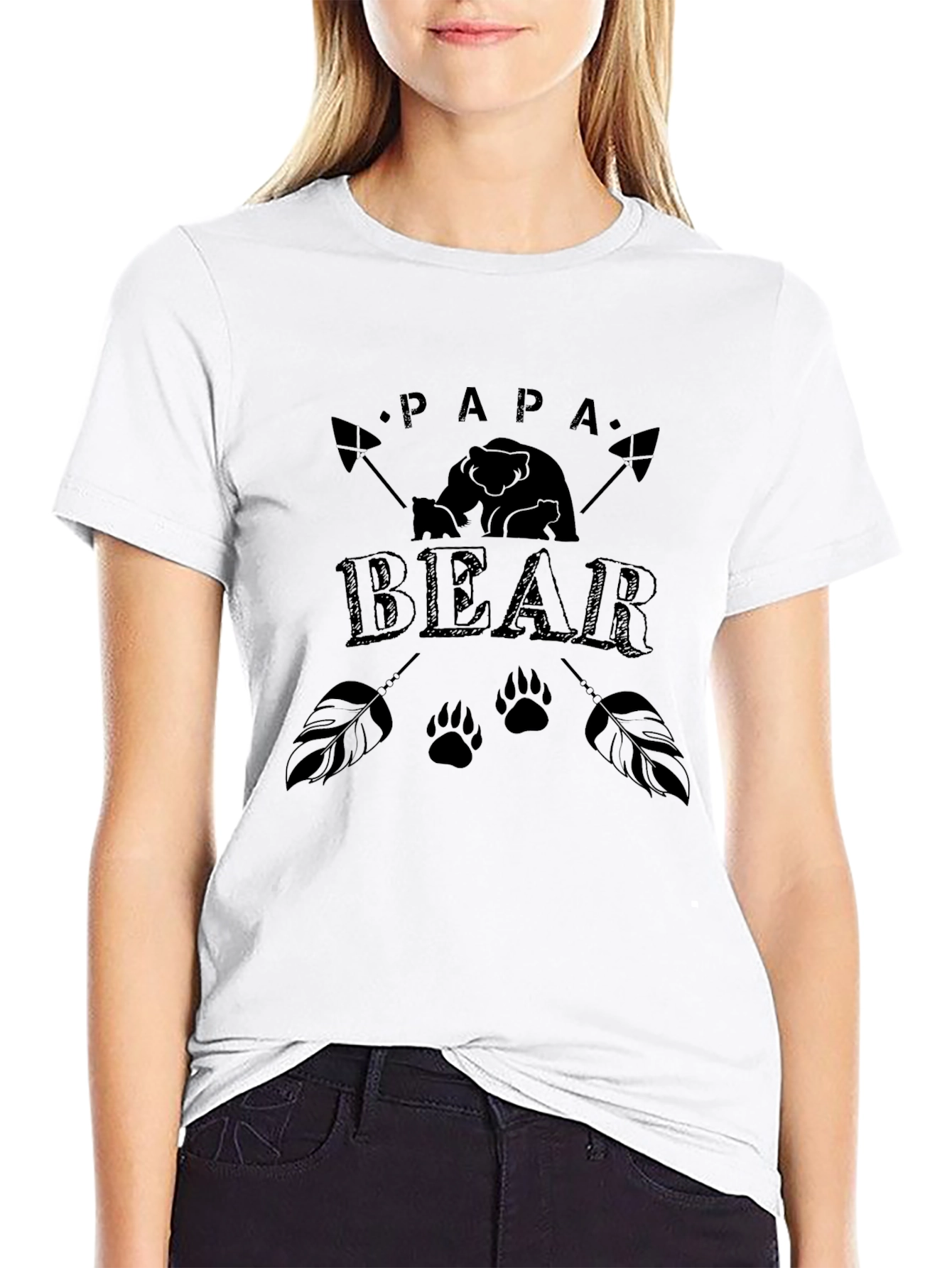 Papa Bear Graphic Tee - Black Print
