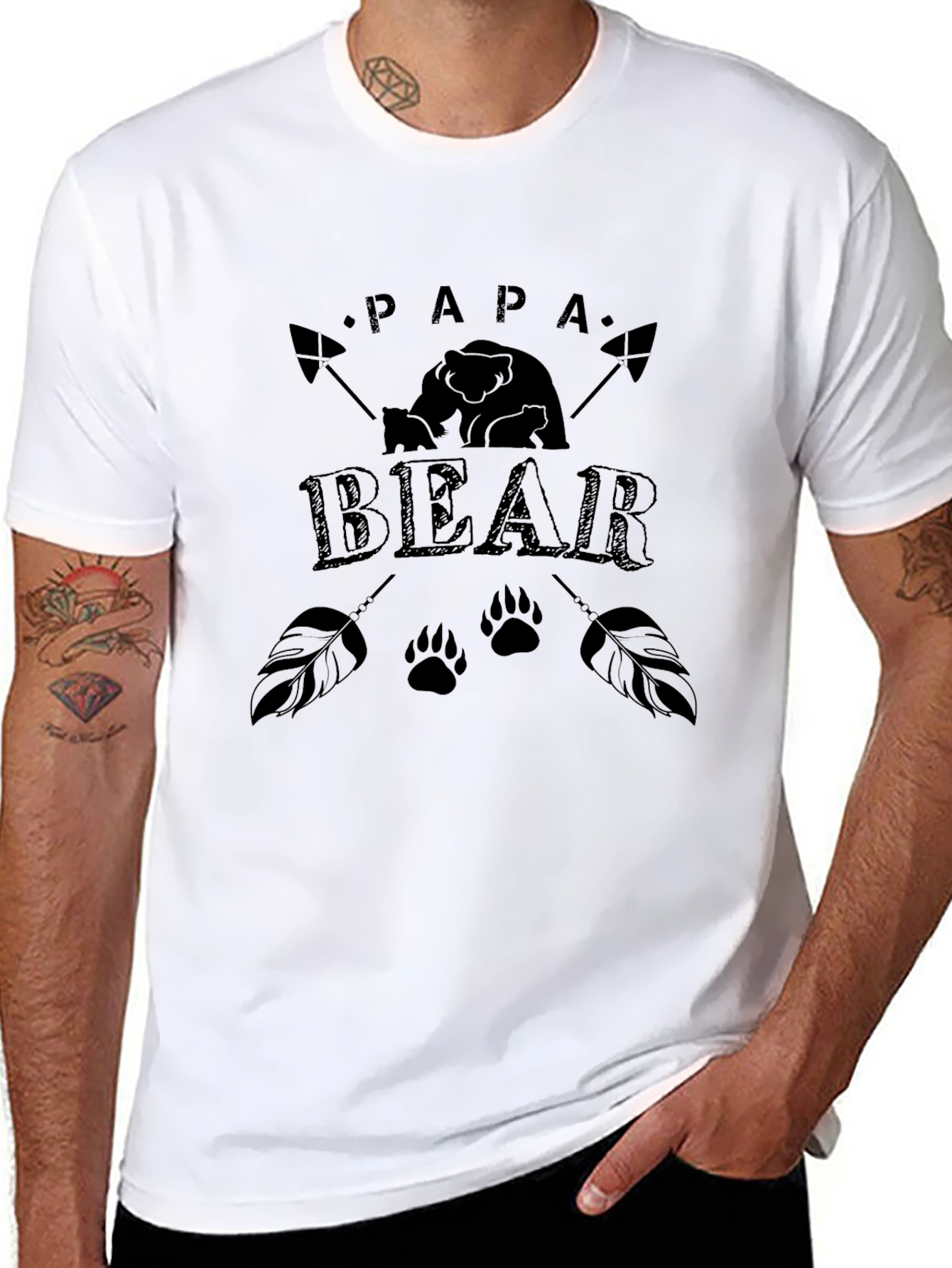 Papa Bear Graphic Tee - Black Print
