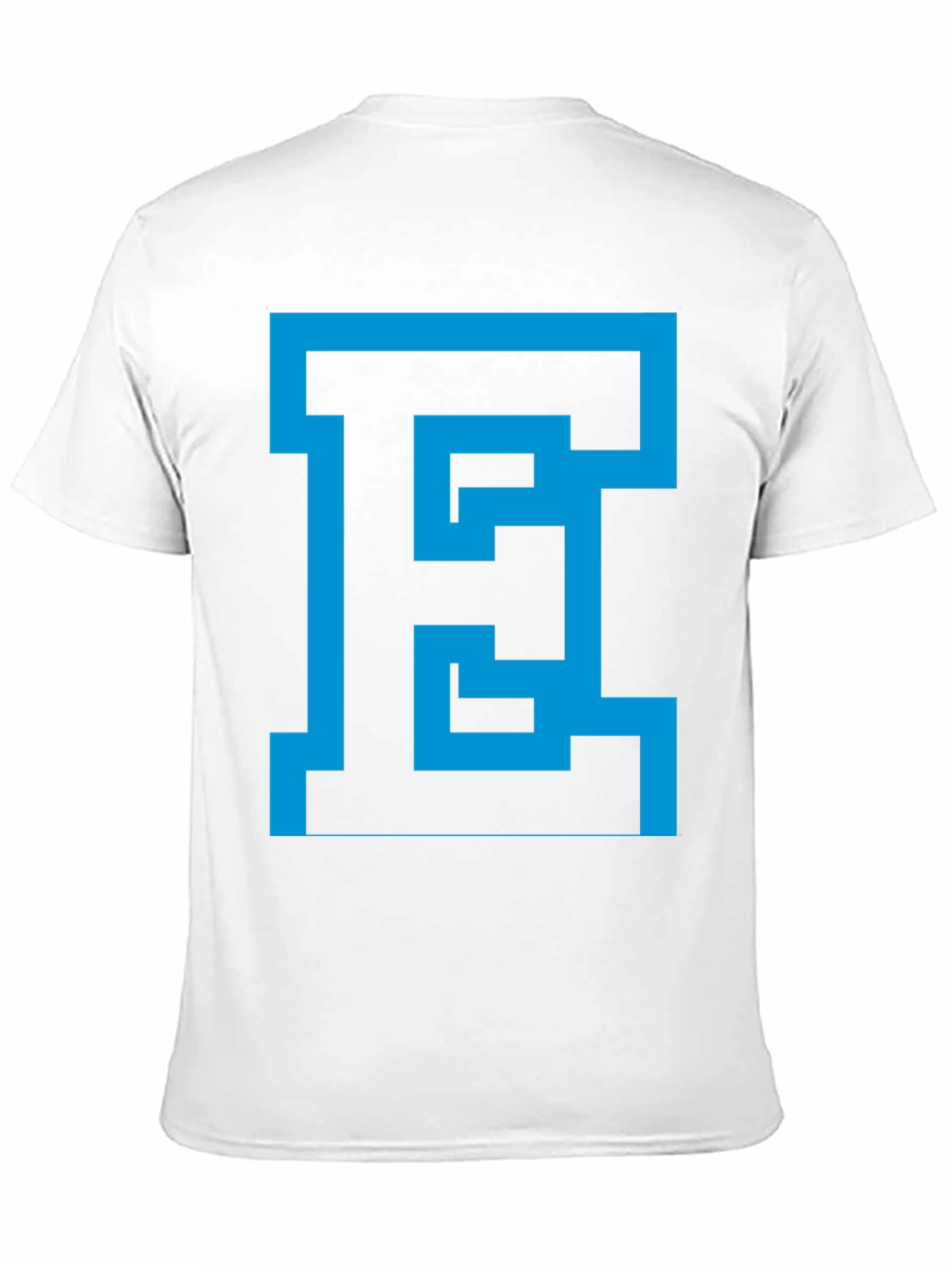 Abstract Blue E Graphic Black Tee