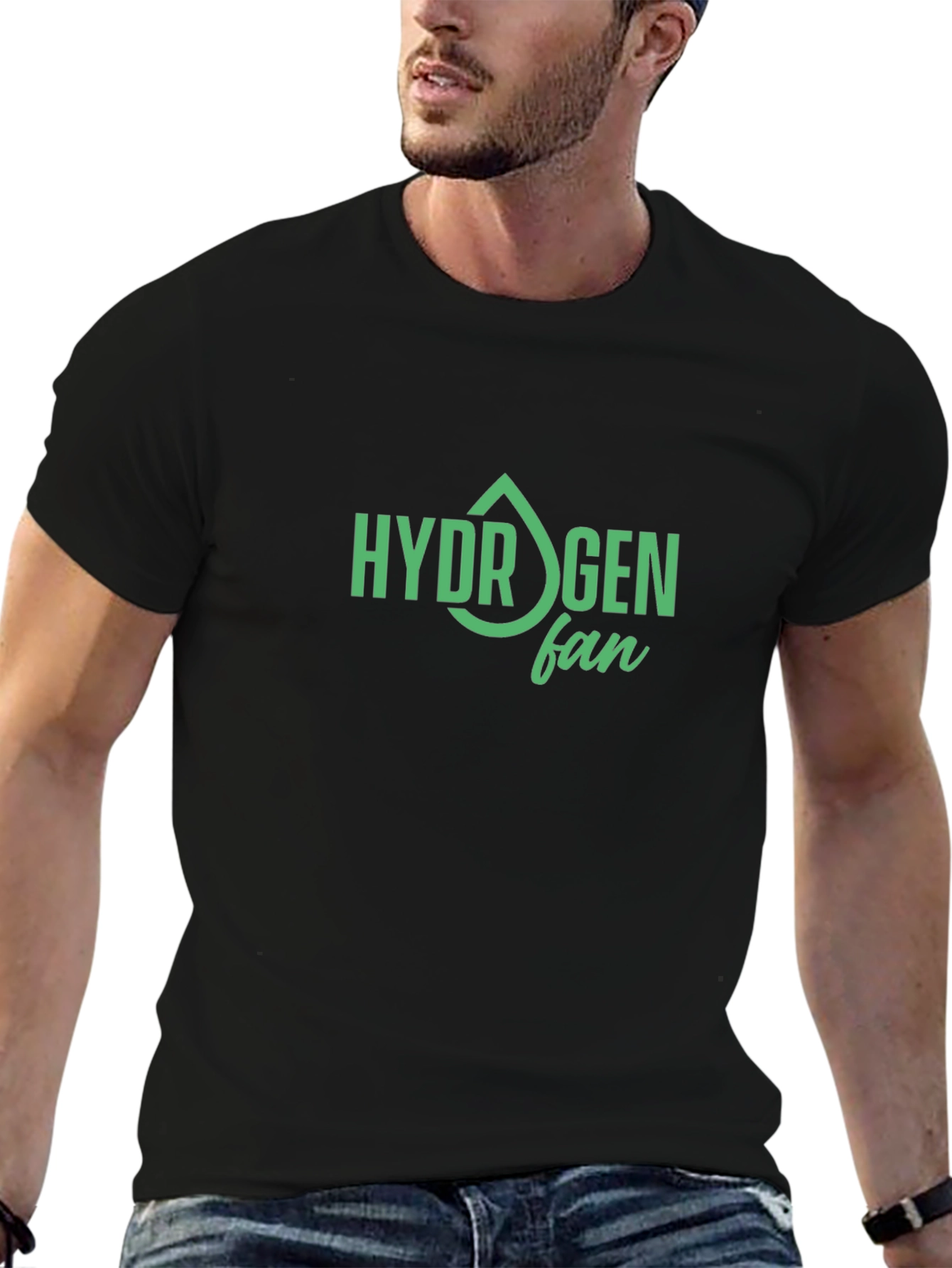 Hydrogen Fan Graphic Tee - Black Cotton T-Shirt