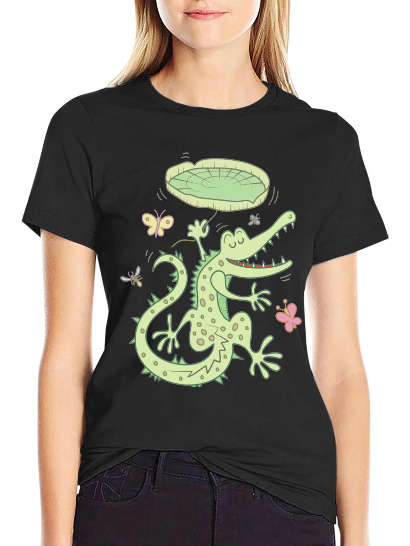 Funny Alligator Graphic Print Tee