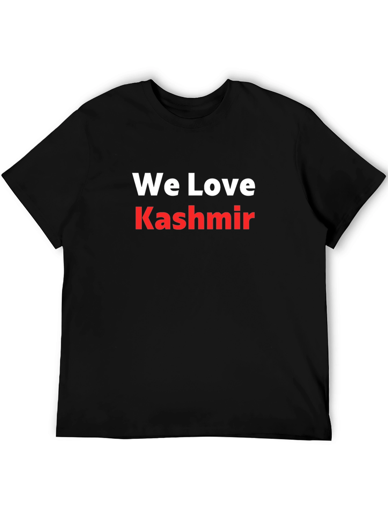 We Love Kashmir Graphic Tee - Black Cotton T-Shirt