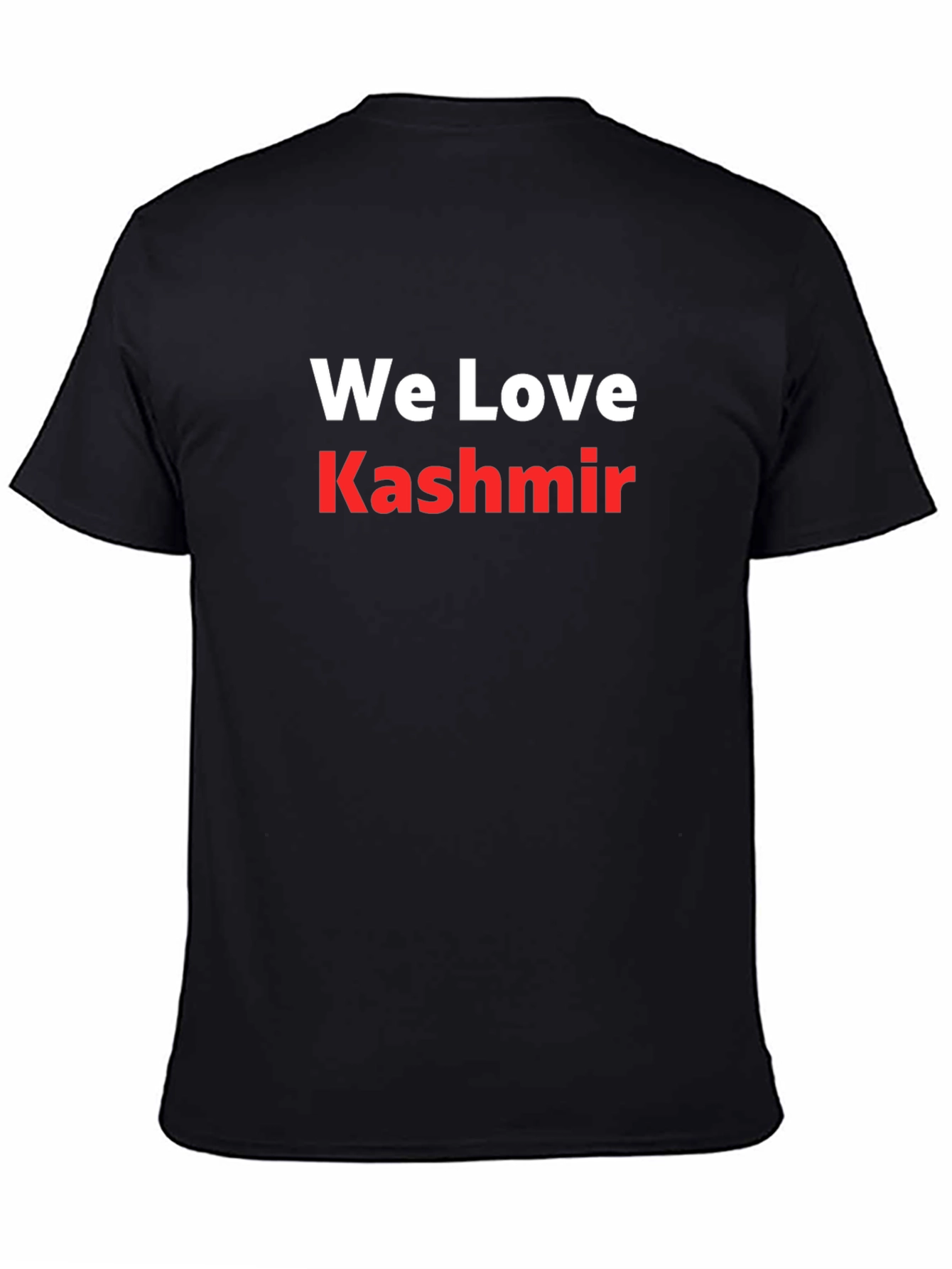 We Love Kashmir Graphic Tee - Black Cotton T-Shirt