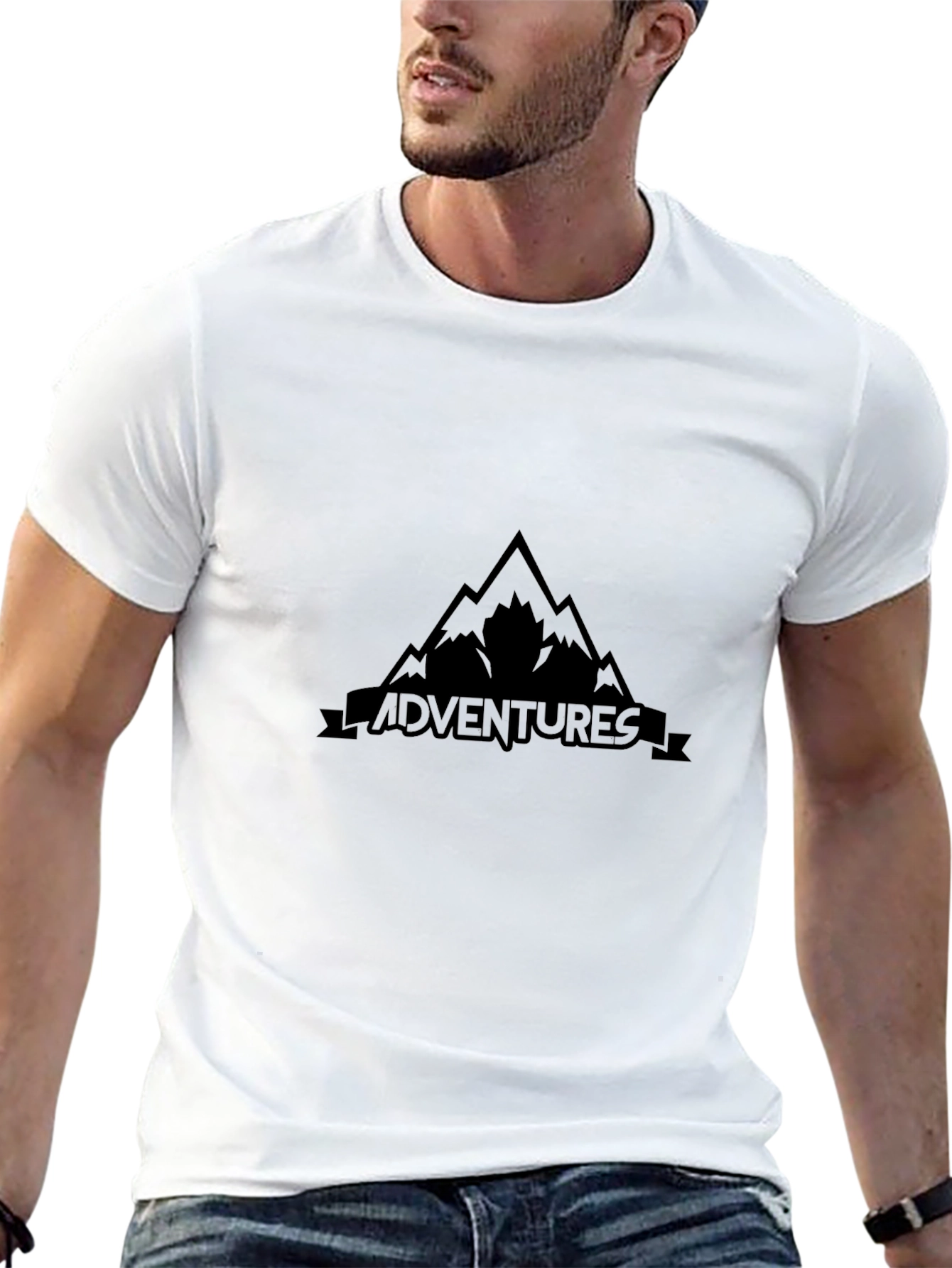 Mens Black Adventures Graphic T-Shirt