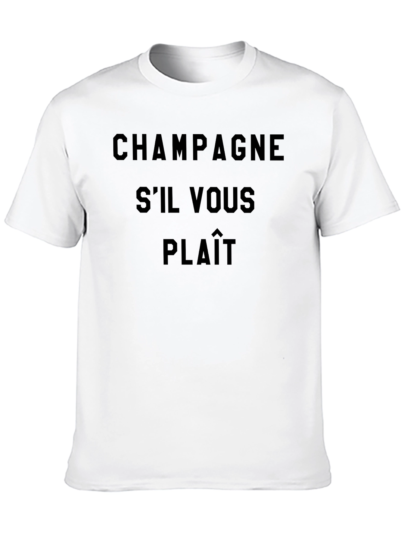 Champagne Sil Vous Plaît Black Graphic T-Shirt
