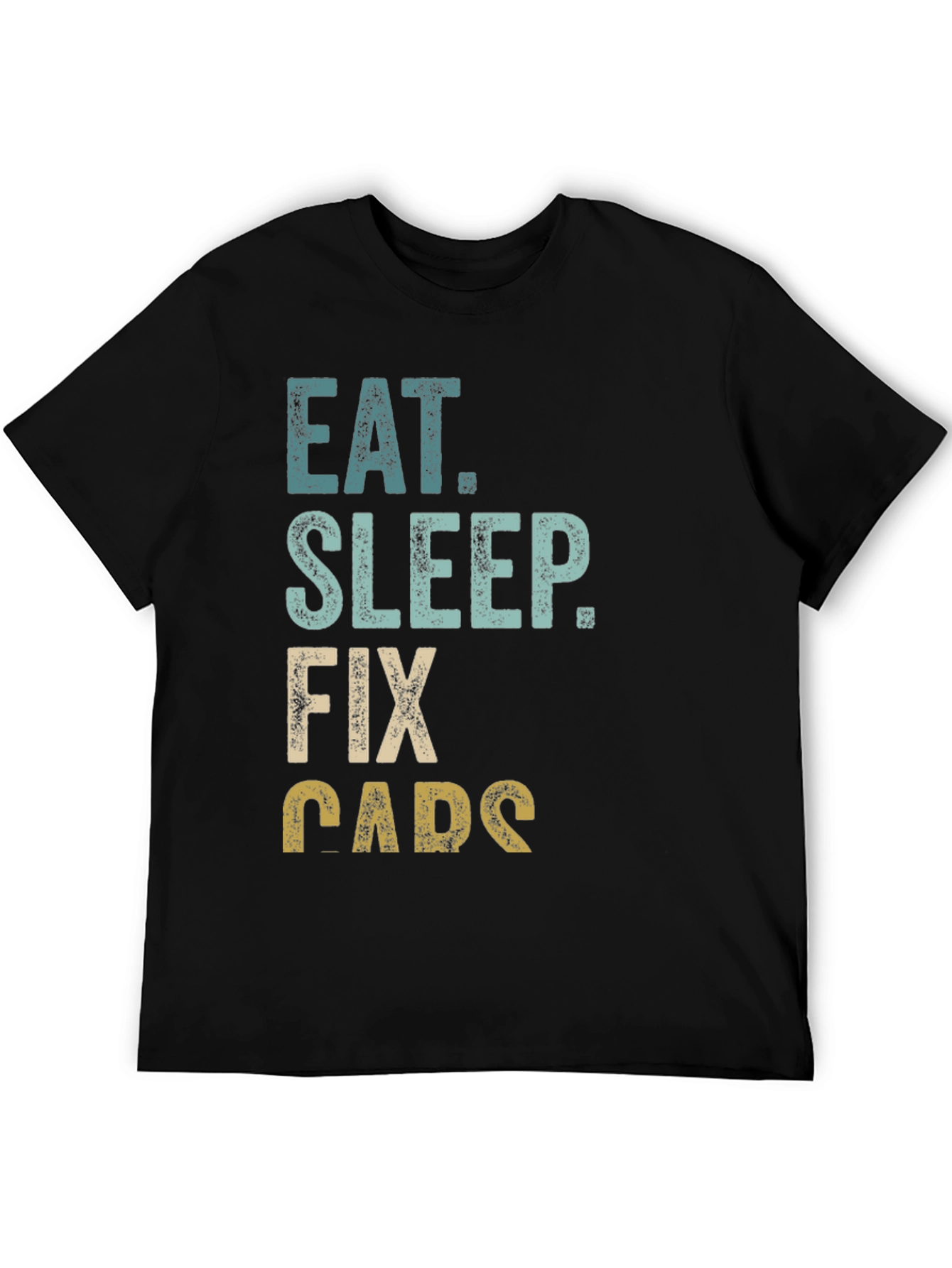 Eat Sleep Fix Cars Graphic Tee - Black