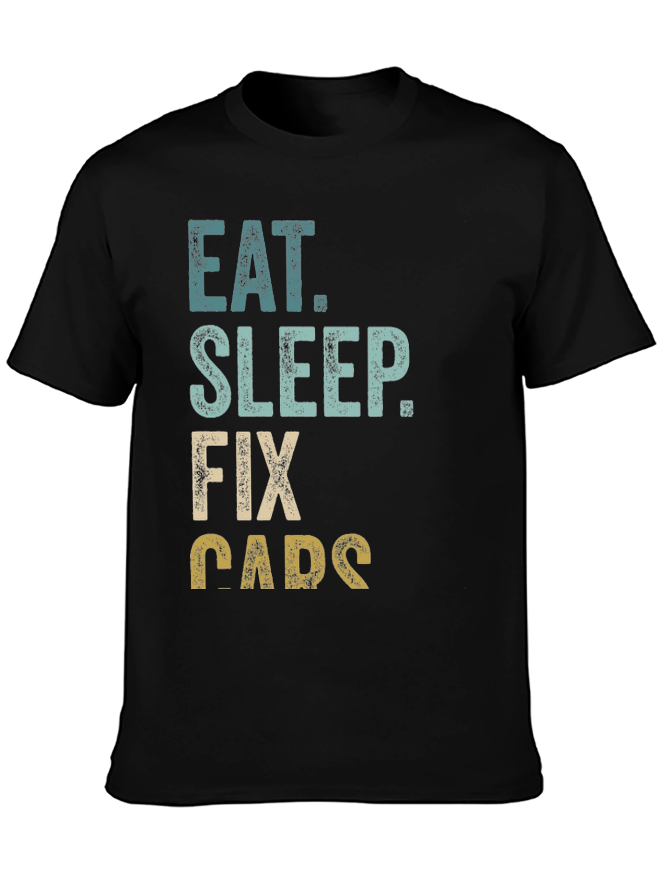 Eat Sleep Fix Cars Graphic Tee - Black