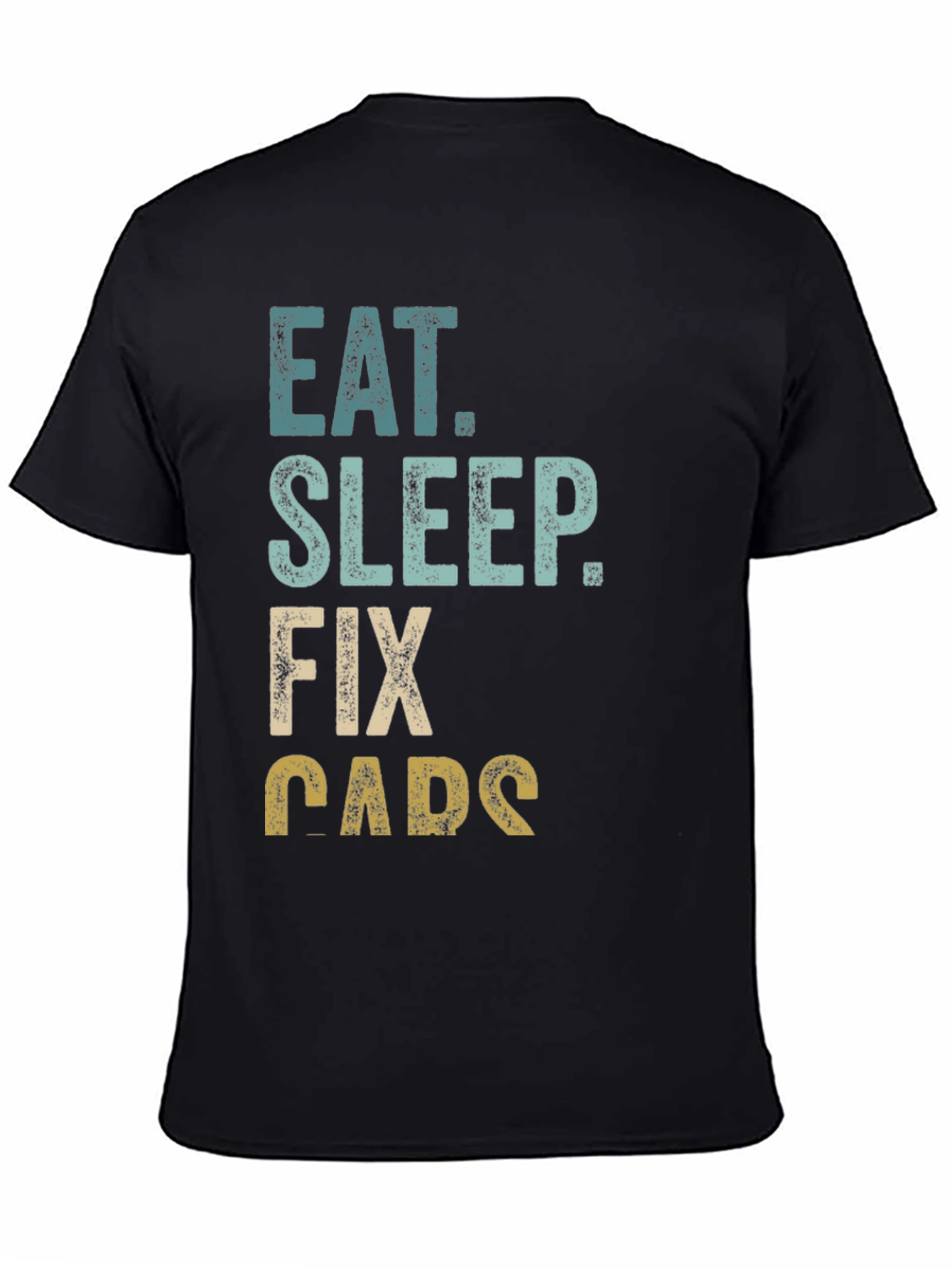 Eat Sleep Fix Cars Graphic Tee - Black