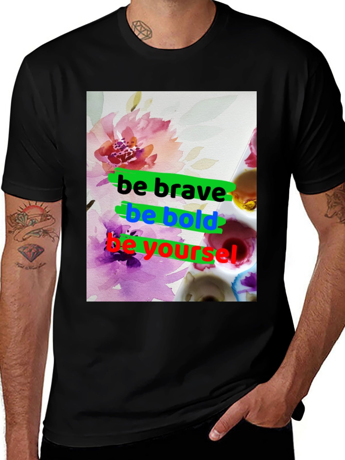 Be Brave T-Shirt - Floral Graphic Tee