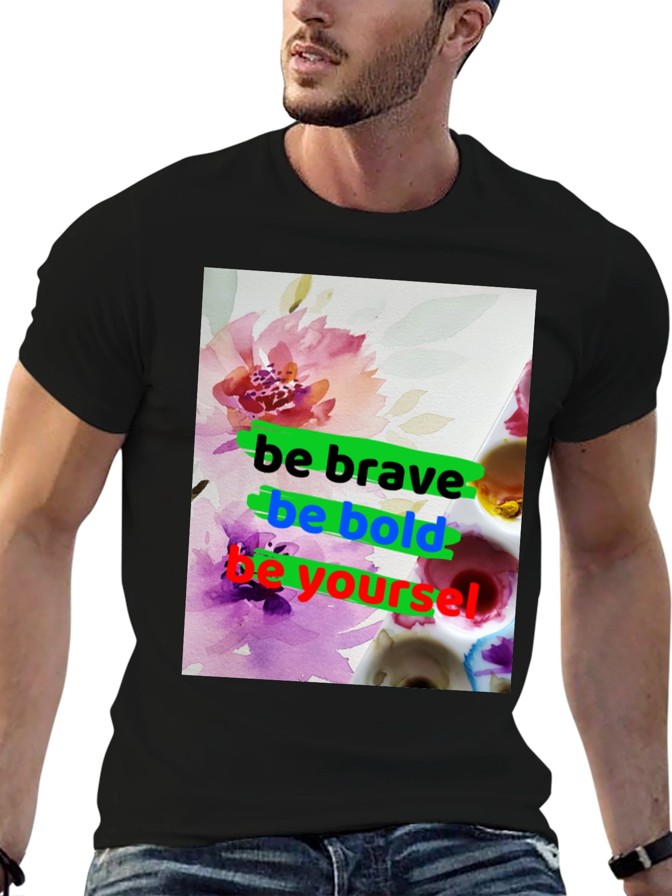 Be Brave T-Shirt - Floral Graphic Tee