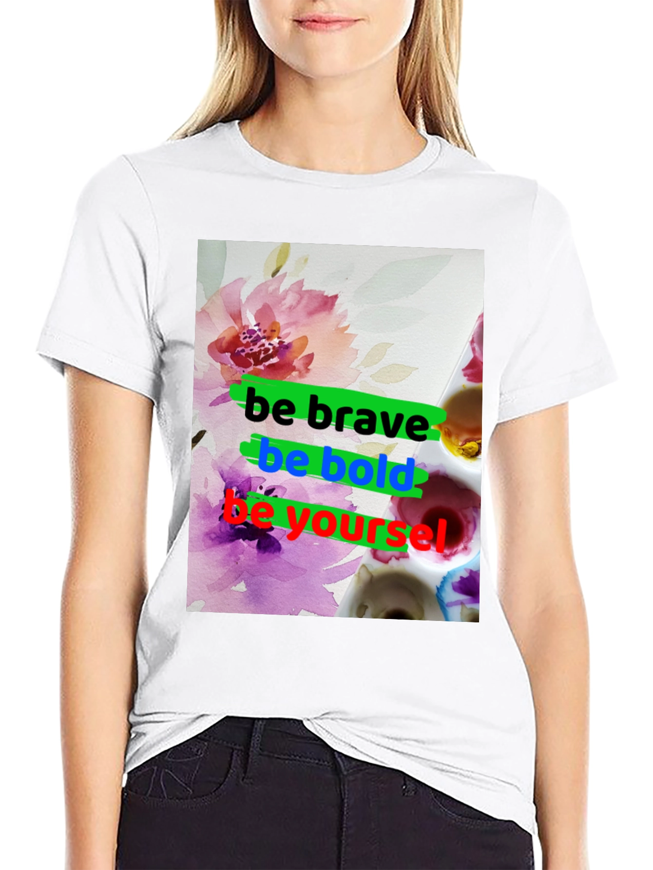 Be Brave T-Shirt - Floral Graphic Tee