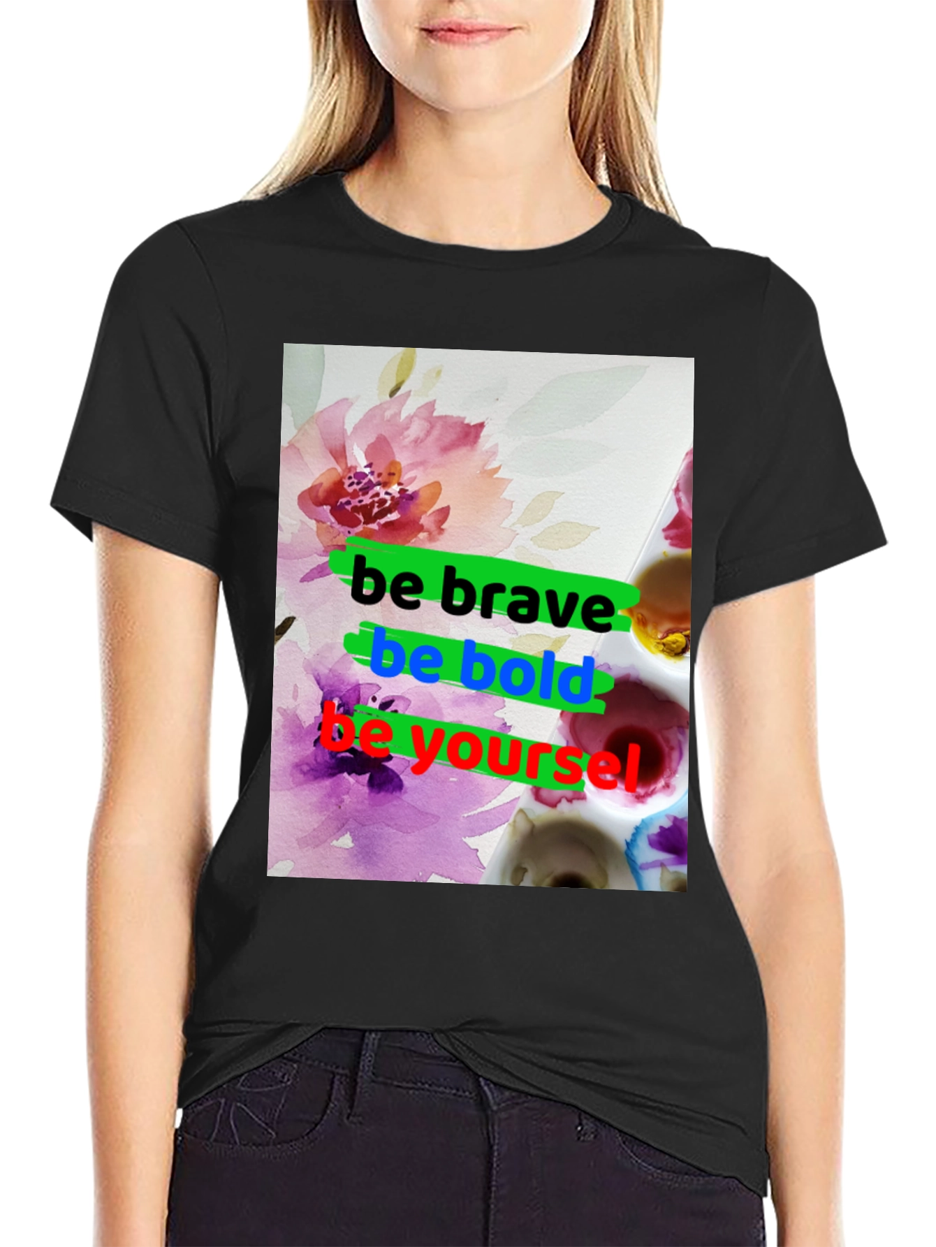 Be Brave T-Shirt - Floral Graphic Tee