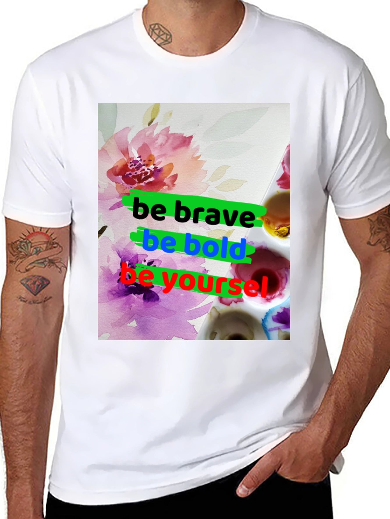 Be Brave T-Shirt - Floral Graphic Tee