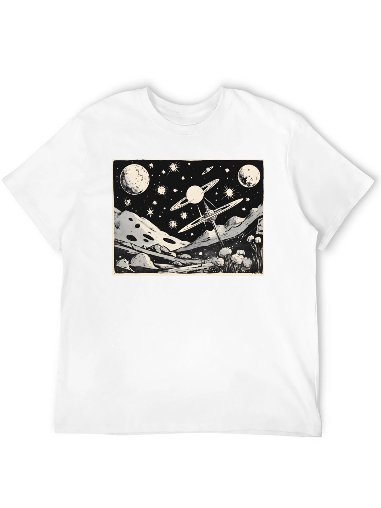 Cosmic Landscape Graphic Tee - Black