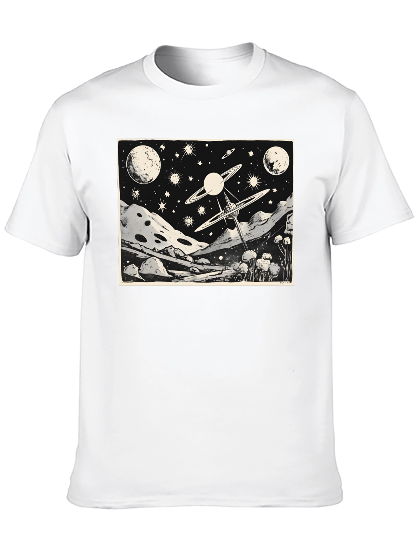 Cosmic Landscape Graphic Tee - Black