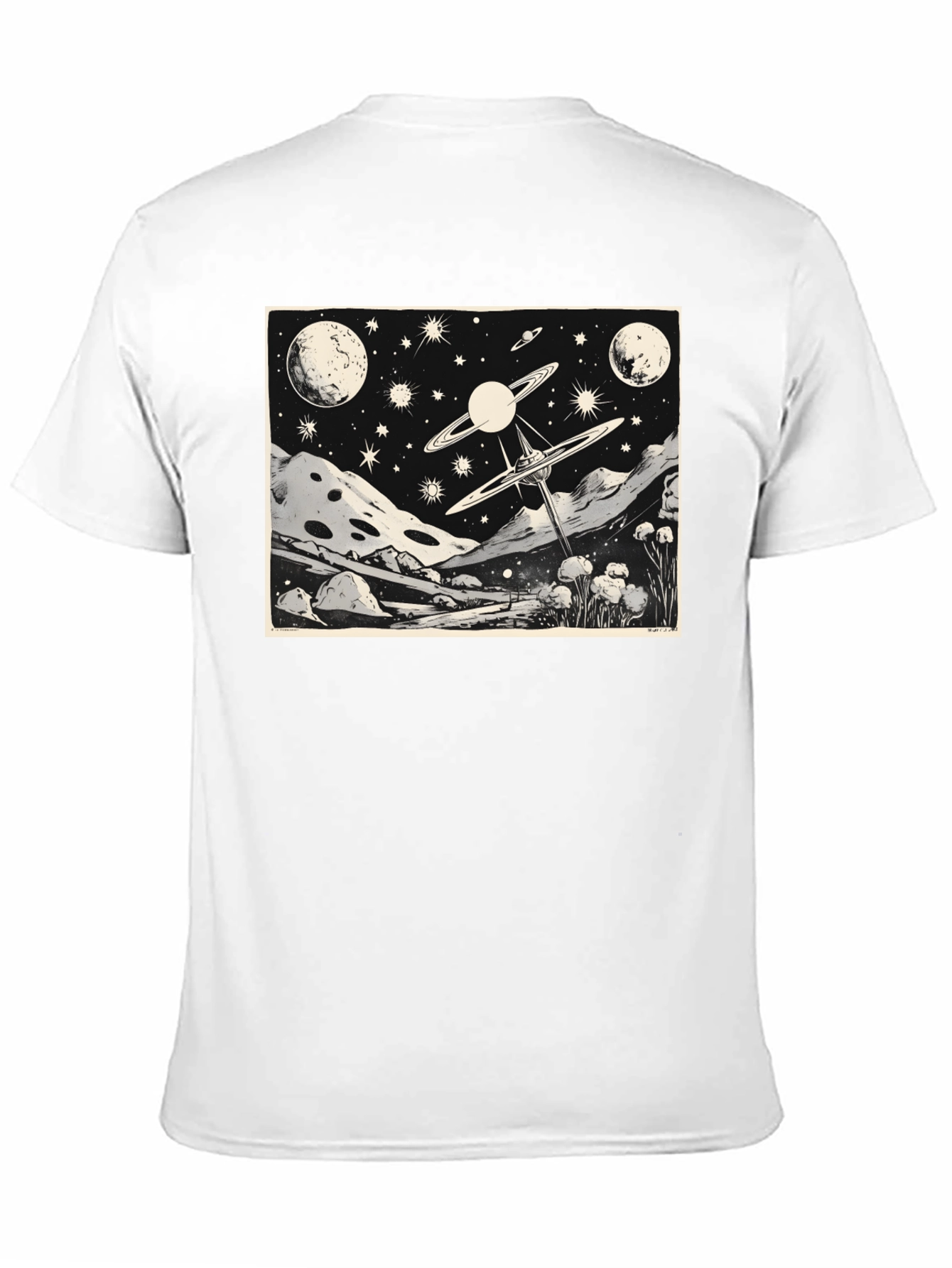 Cosmic Landscape Graphic Tee - Black