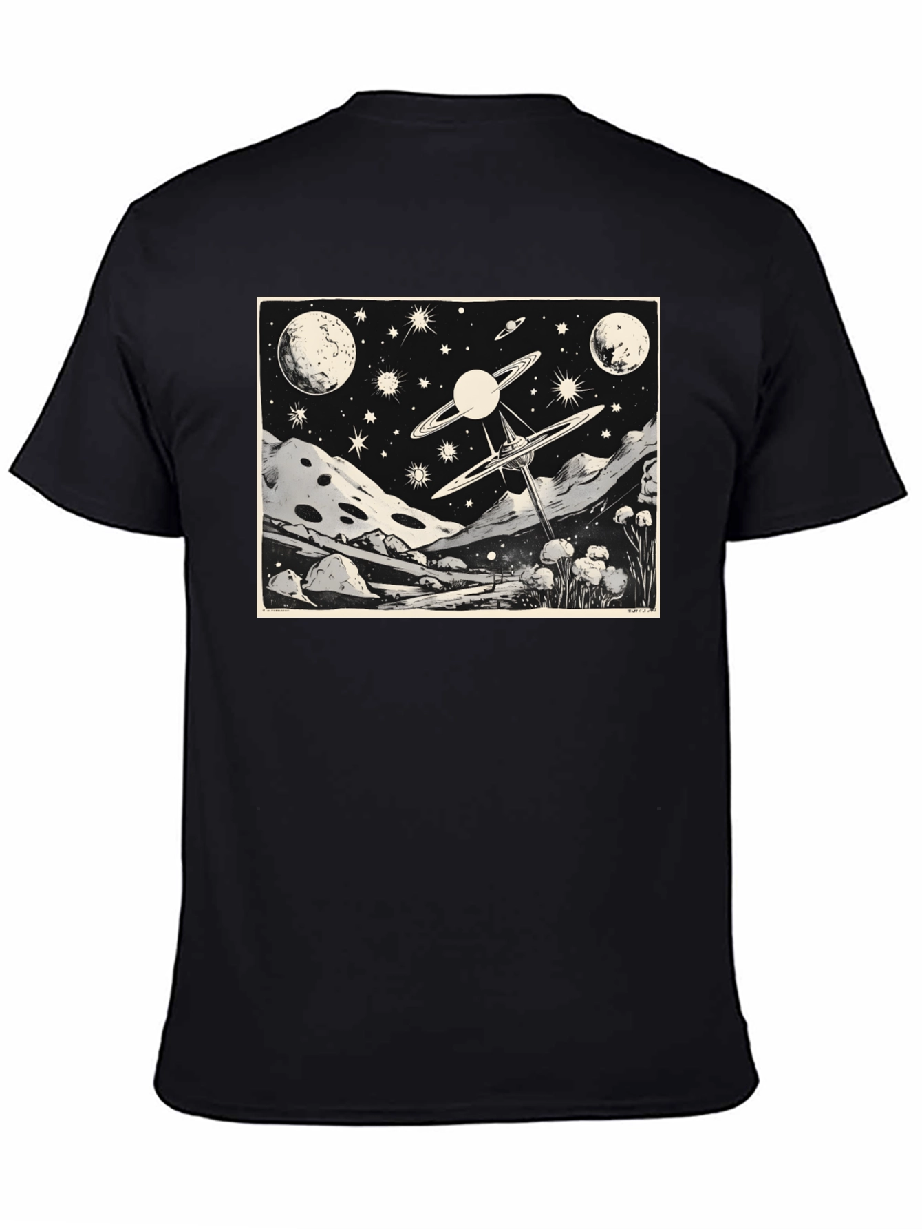 Cosmic Landscape Graphic Tee - Black