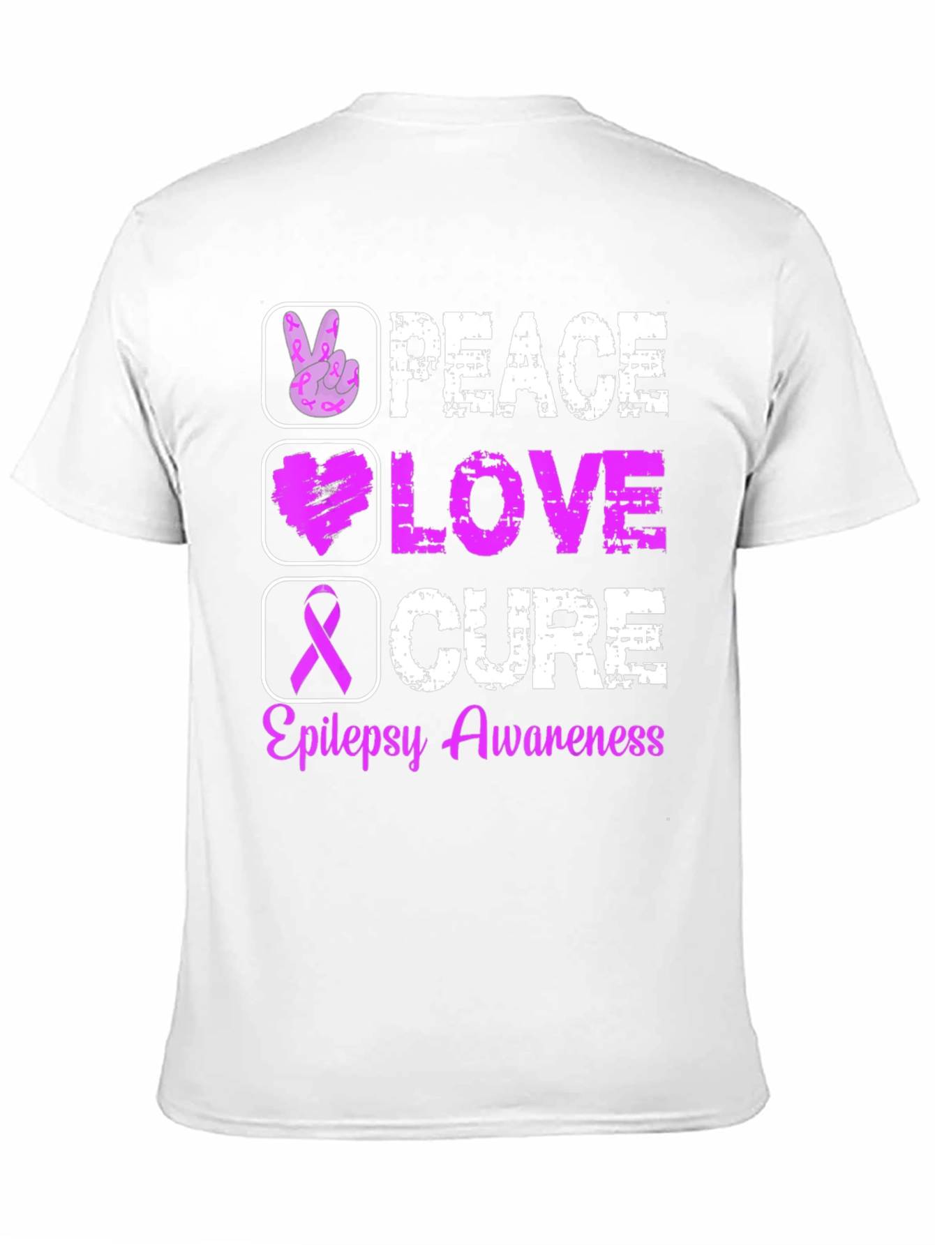 Peace Love Cure Epilepsy Awareness T-Shirt