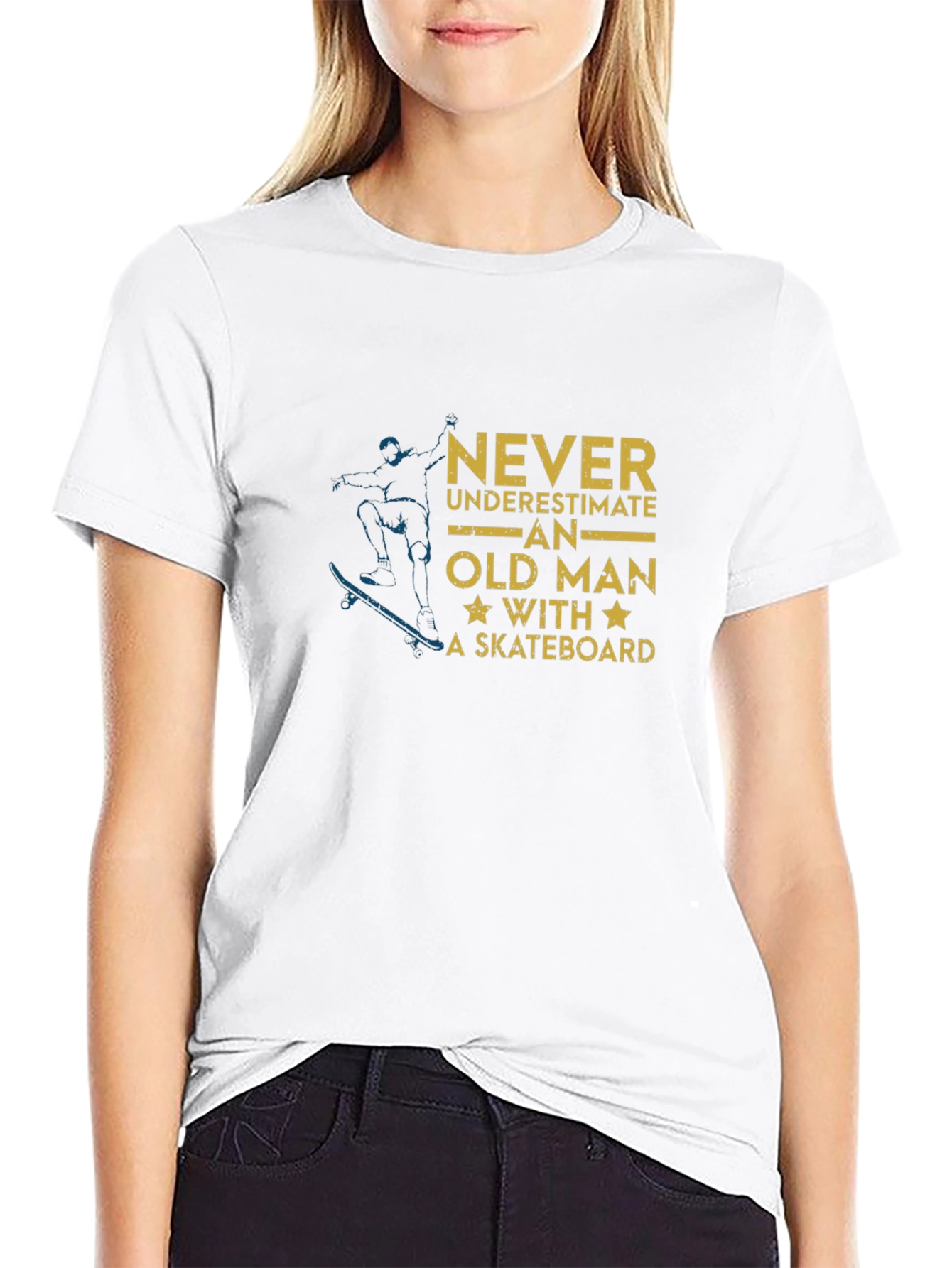 Old Man Skateboarder Graphic Tee - Cool & Comfy!