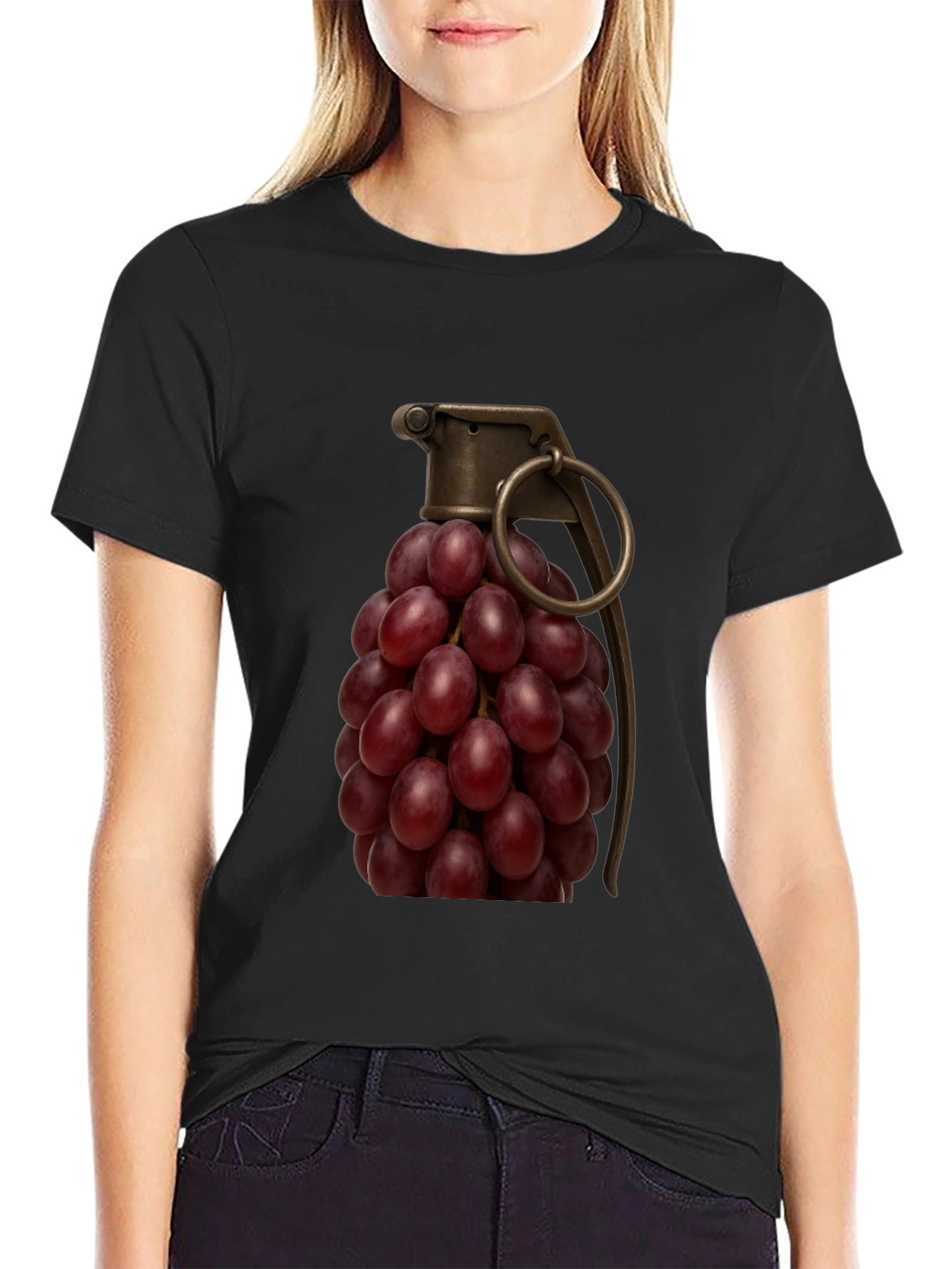 Grape Grenade T-Shirt - Funny Fruit Pun Tee