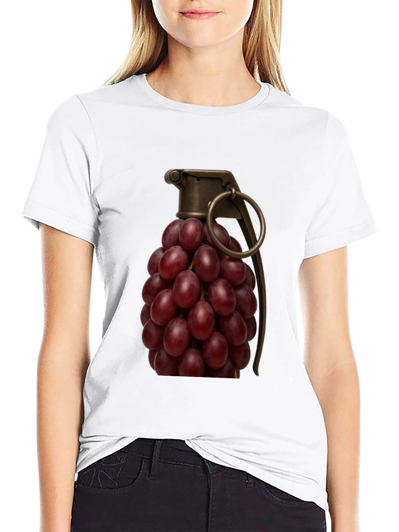 Grape Grenade T-Shirt - Funny Fruit Pun Tee