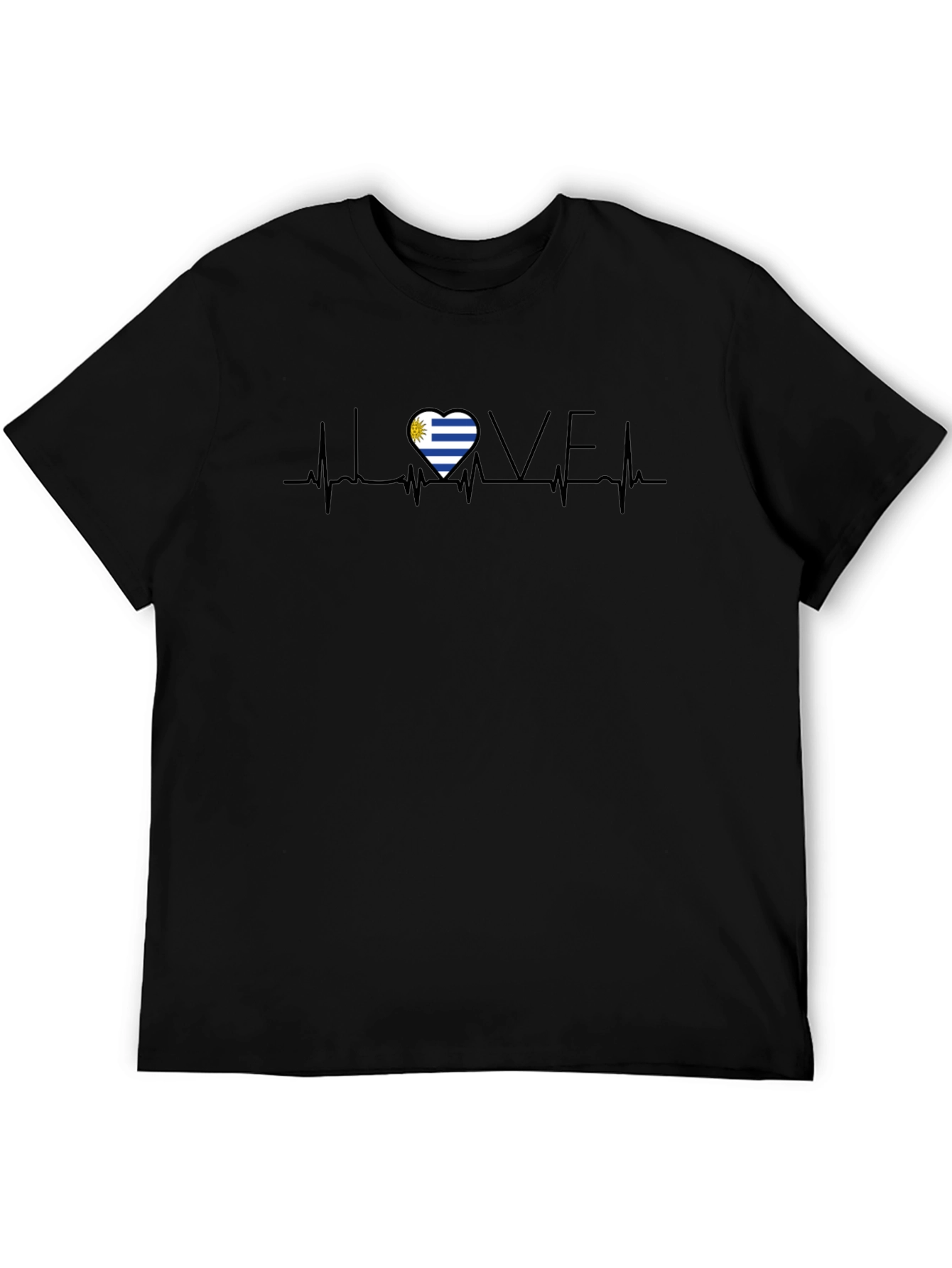 Uruguay Flag Heartbeat Love T-Shirt
