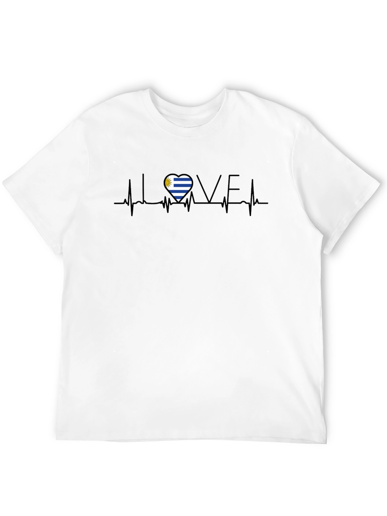Uruguay Flag Heartbeat Love T-Shirt