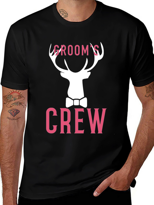 Grooms Crew Stag T-Shirt - Wedding Party Apparel