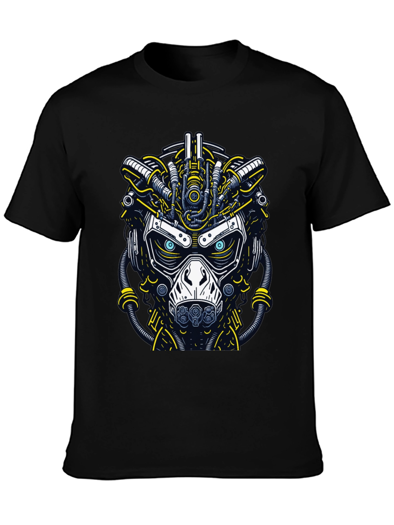 Cyberpunk Graphic T-Shirt: Futuristic Mask Design