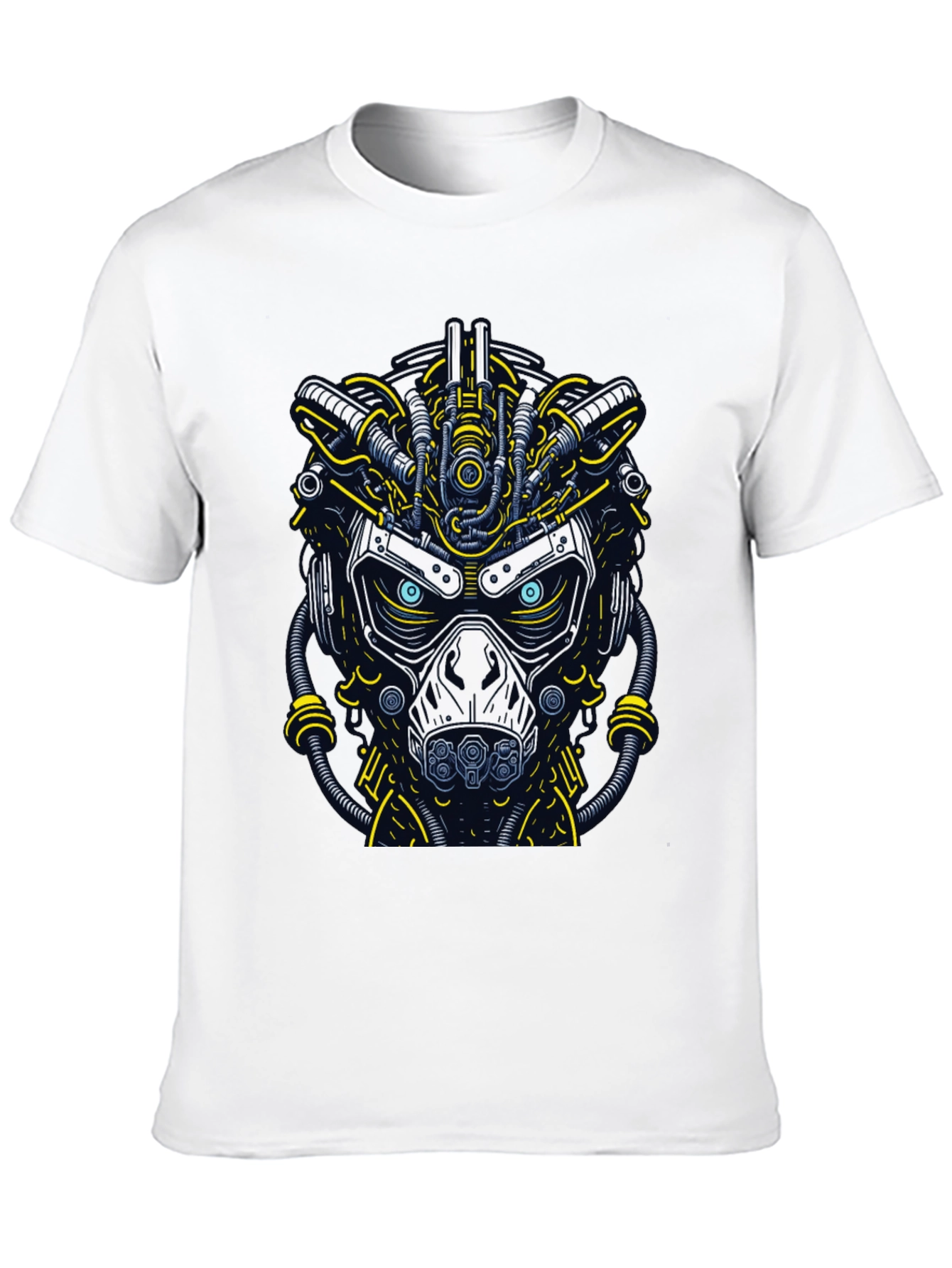 Cyberpunk Graphic T-Shirt: Futuristic Mask Design