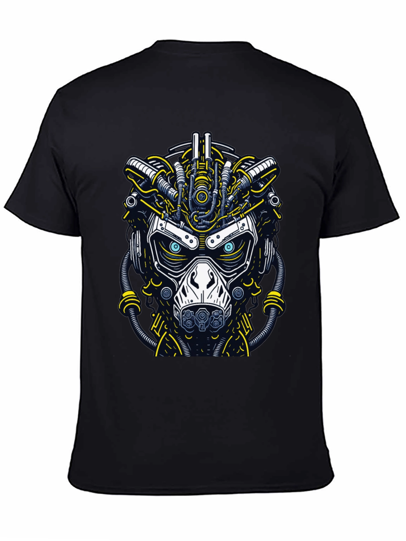 Cyberpunk Graphic T-Shirt: Futuristic Mask Design