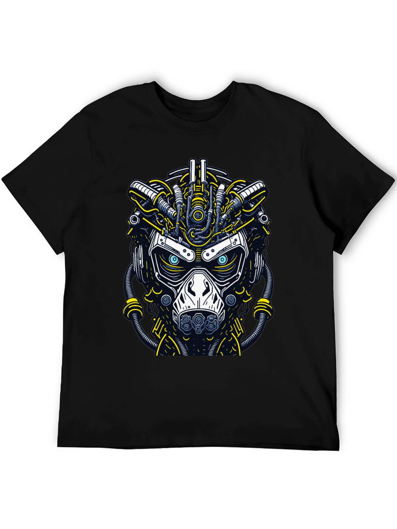 Cyberpunk Graphic T-Shirt: Futuristic Mask Design