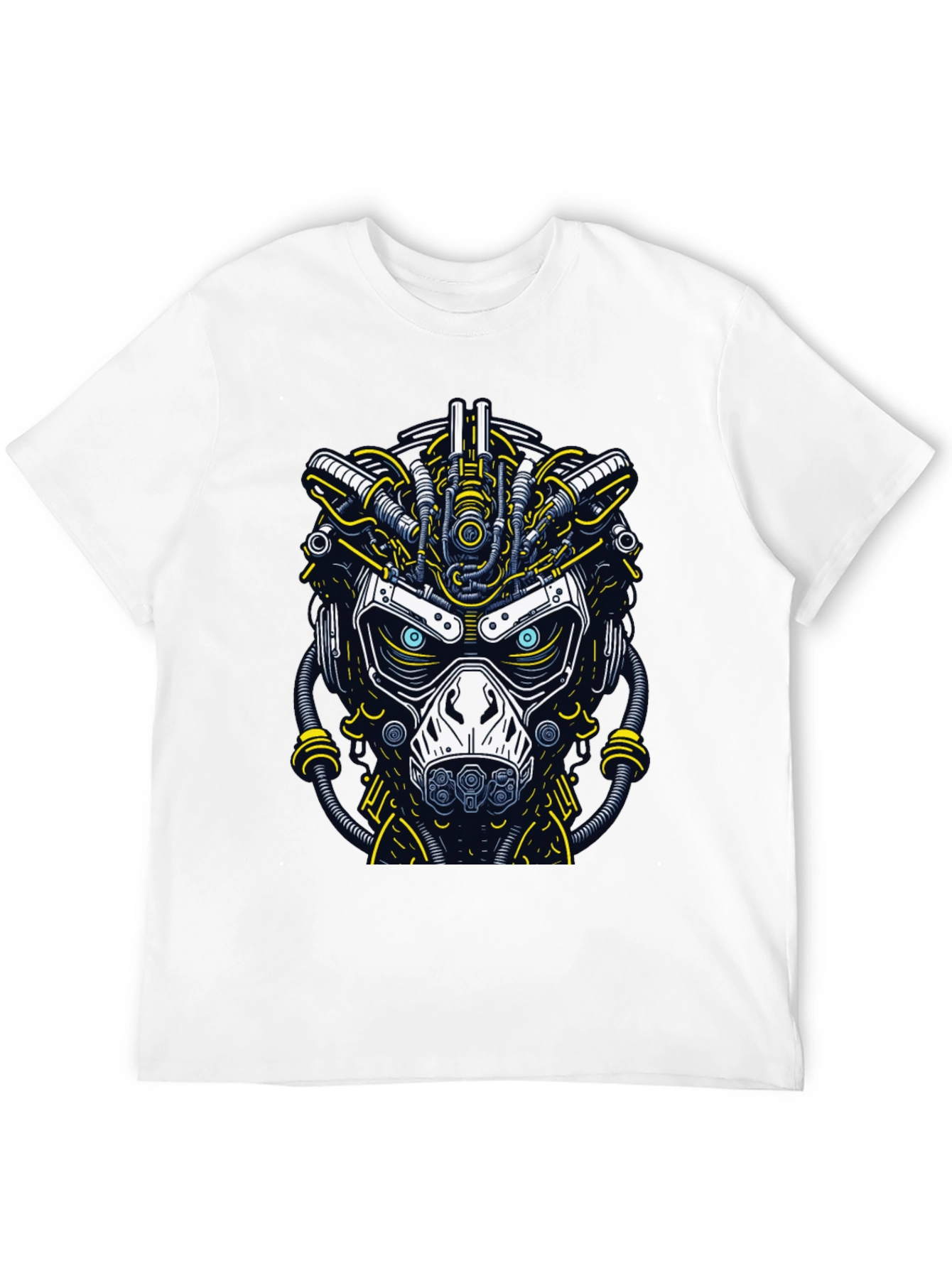 Cyberpunk Graphic T-Shirt: Futuristic Mask Design