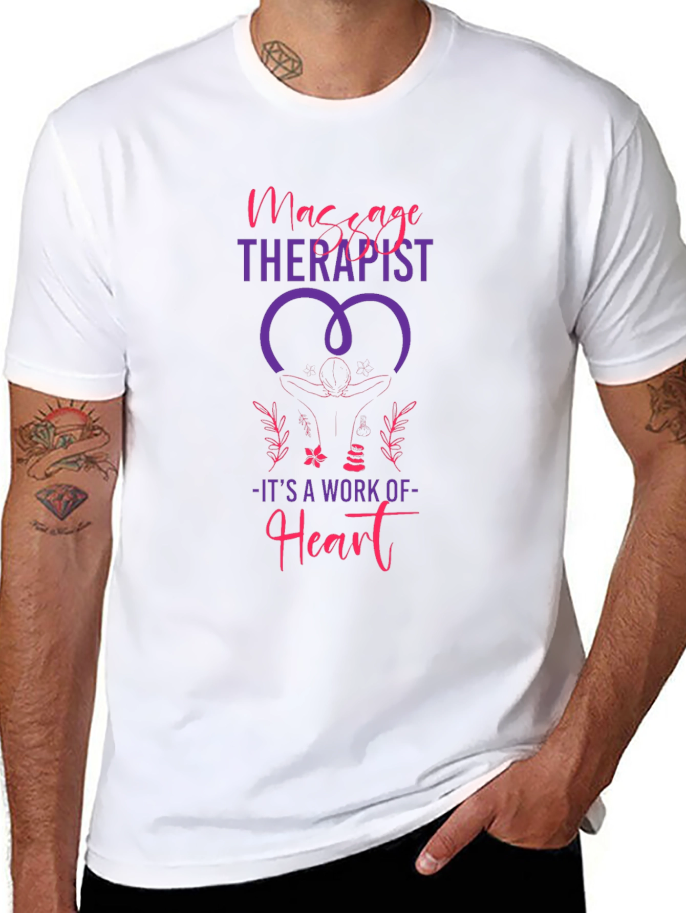Massage Therapist Heart Work T-Shirt
