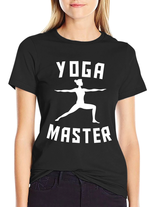 Yoga Master Graphic Tee - Black Cotton Shirt