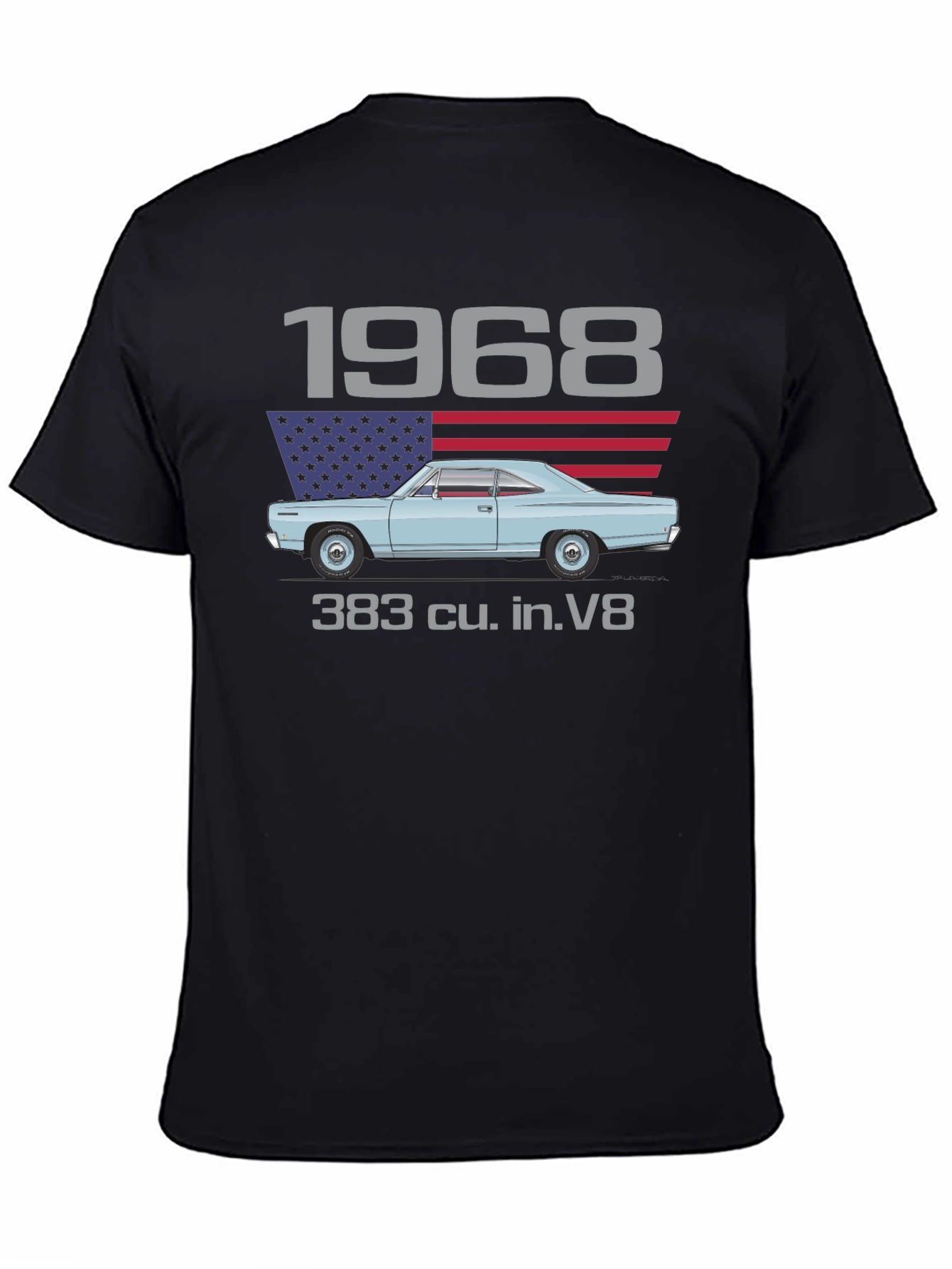 1968 Car & American Flag Graphic Tee