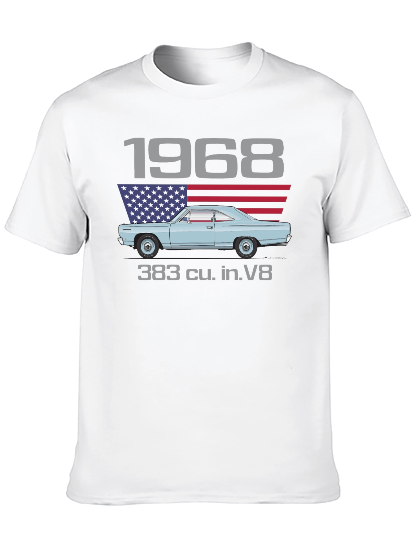 1968 Car & American Flag Graphic Tee