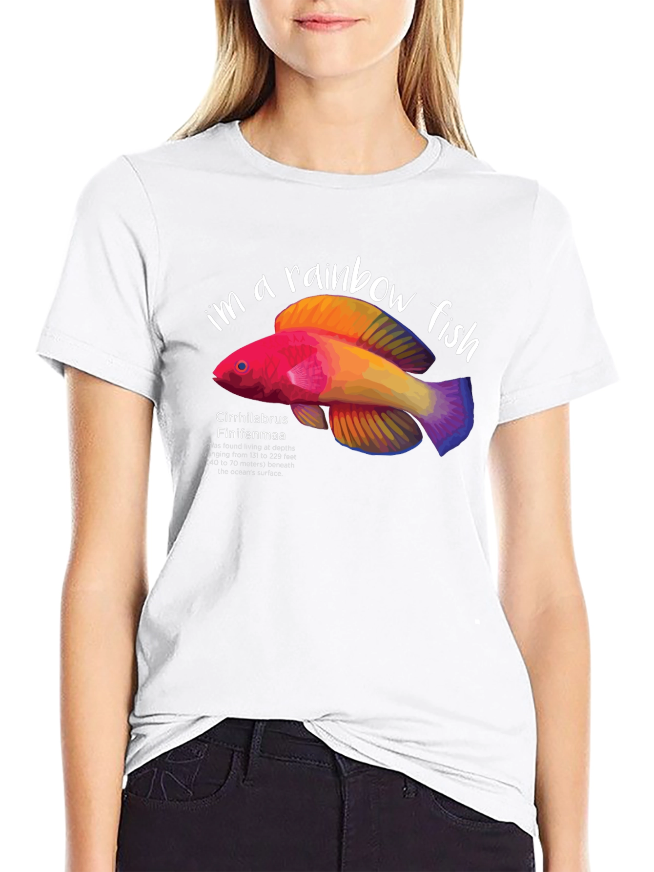 Rainbow Fish Graphic T-Shirt - Marine Life Tee