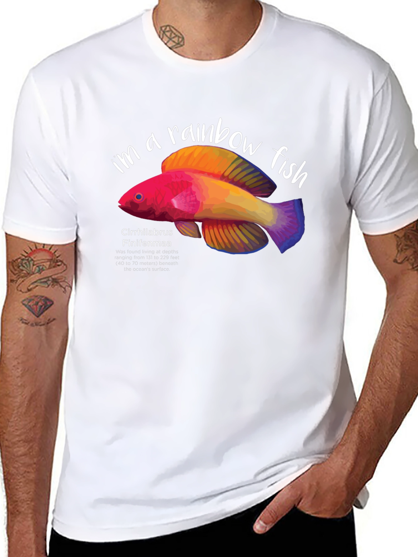 Rainbow Fish Graphic T-Shirt - Marine Life Tee