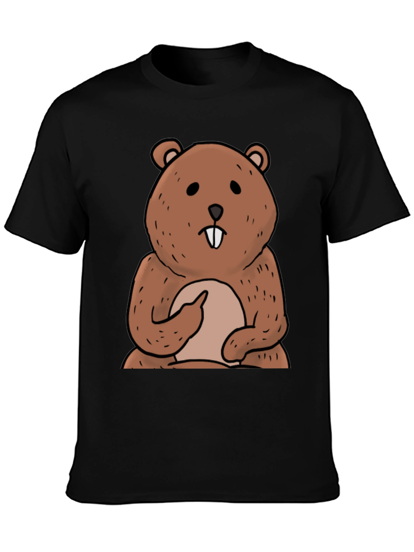 Funny Beaver Cartoon Graphic T-Shirt