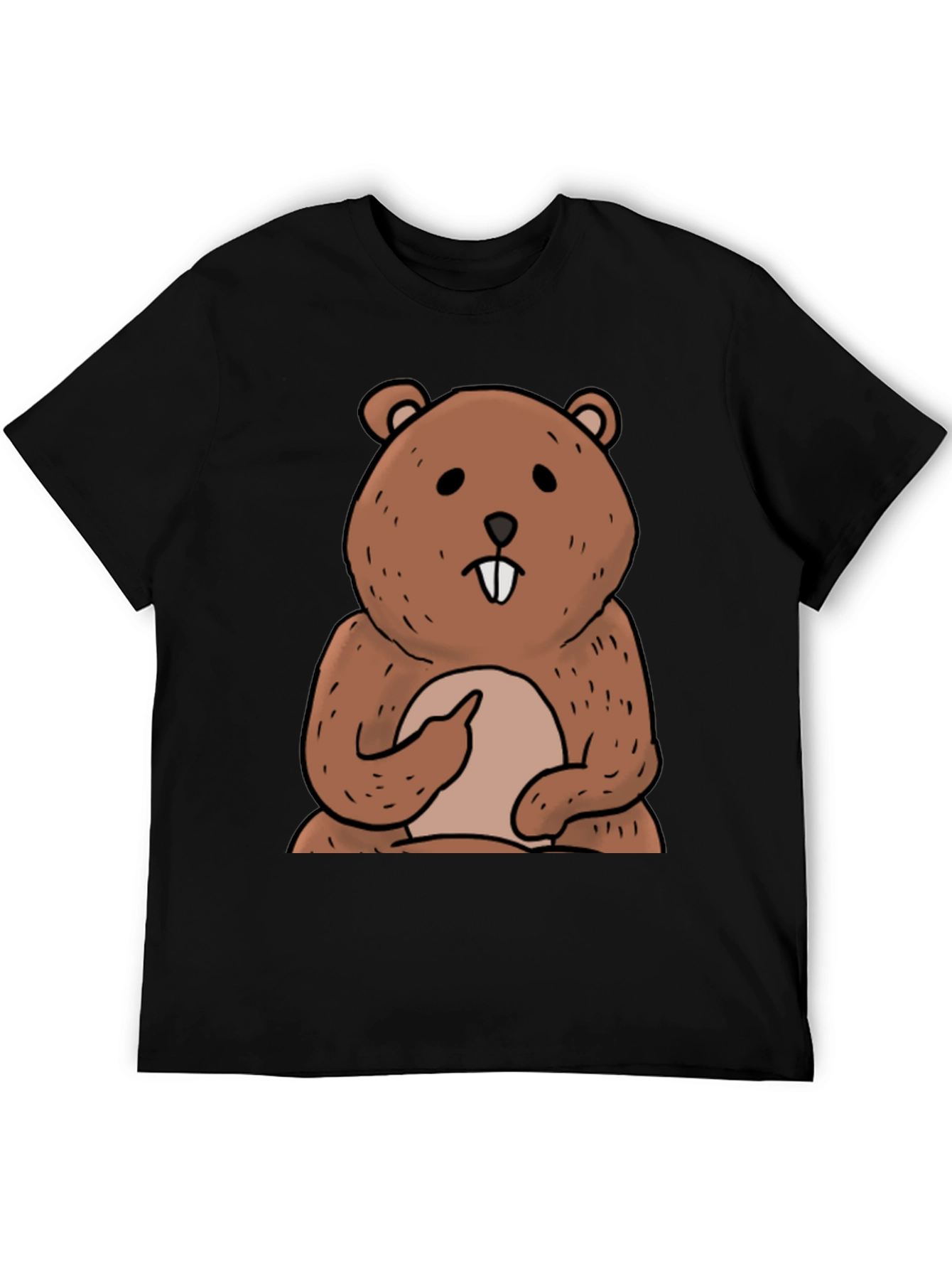 Funny Beaver Cartoon Graphic T-Shirt