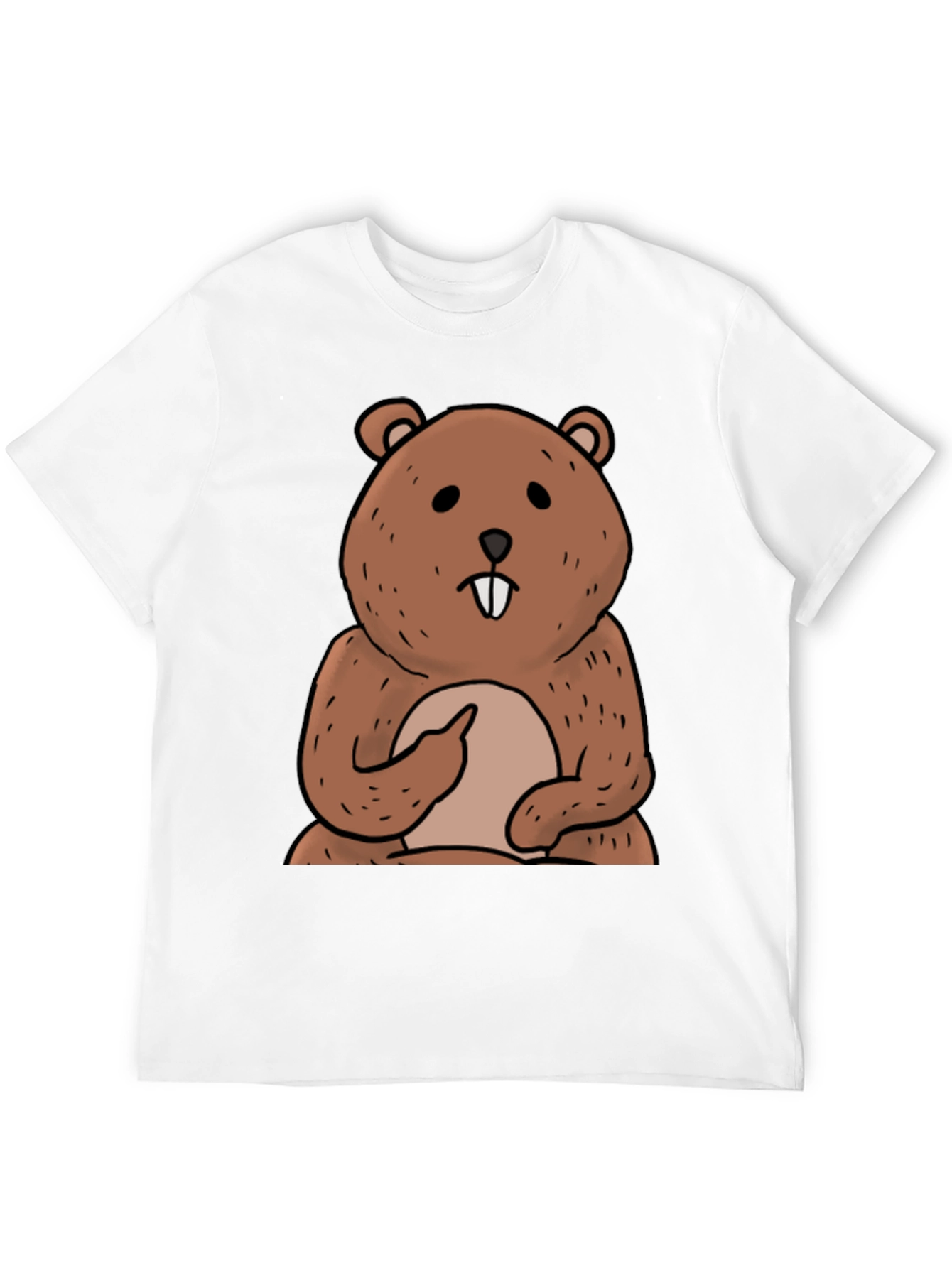 Funny Beaver Cartoon Graphic T-Shirt