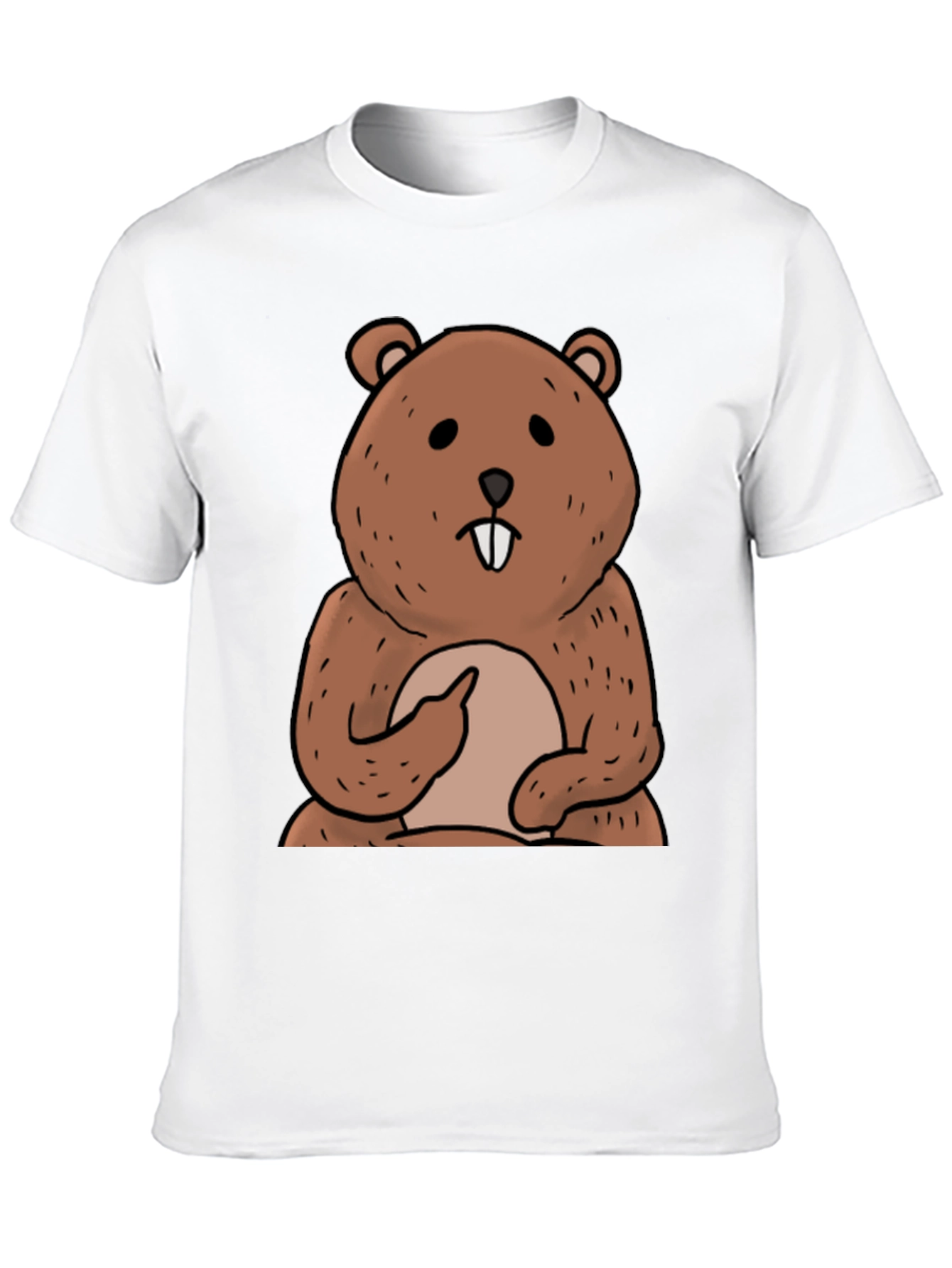 Funny Beaver Cartoon Graphic T-Shirt