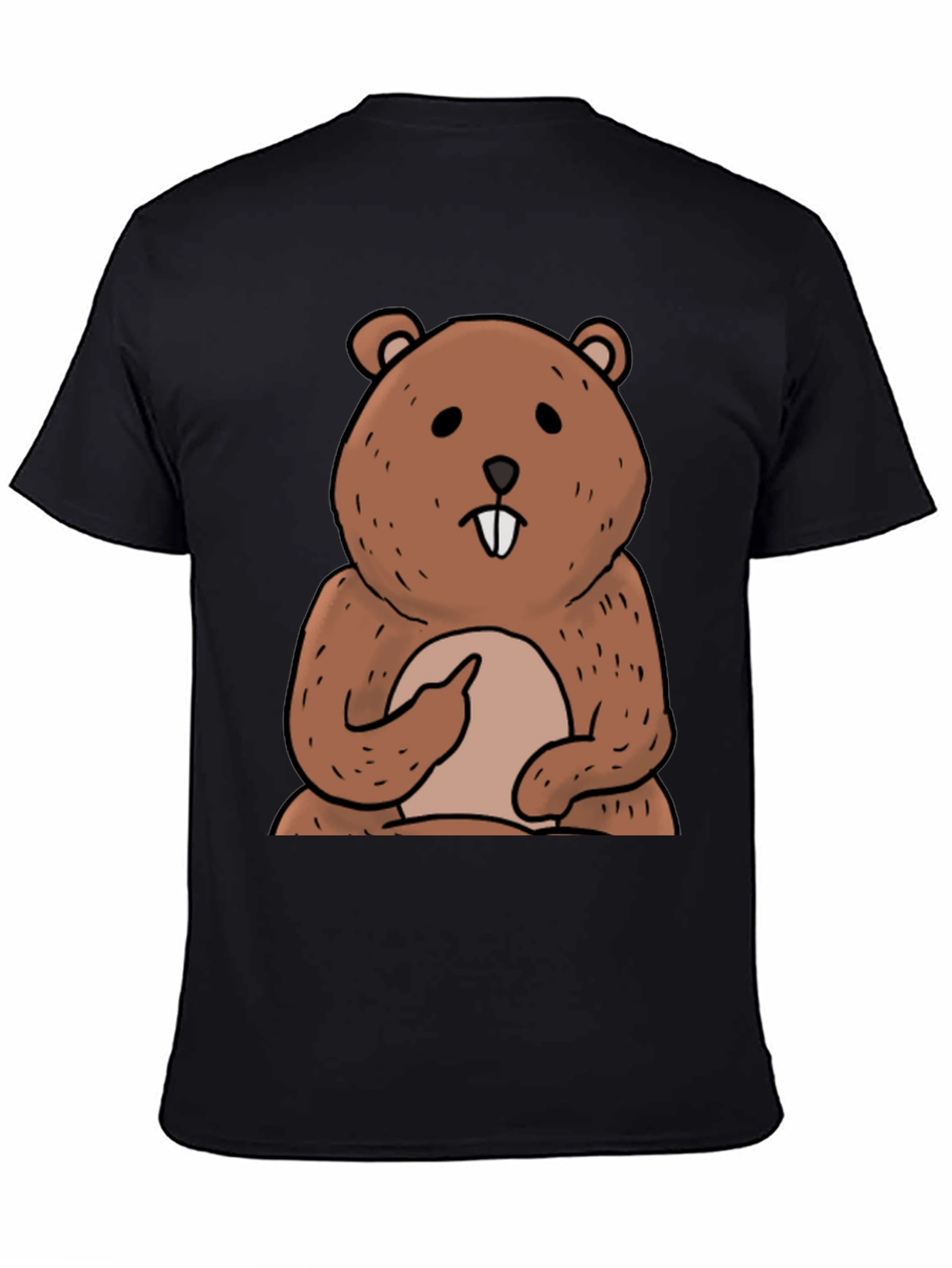 Funny Beaver Cartoon Graphic T-Shirt