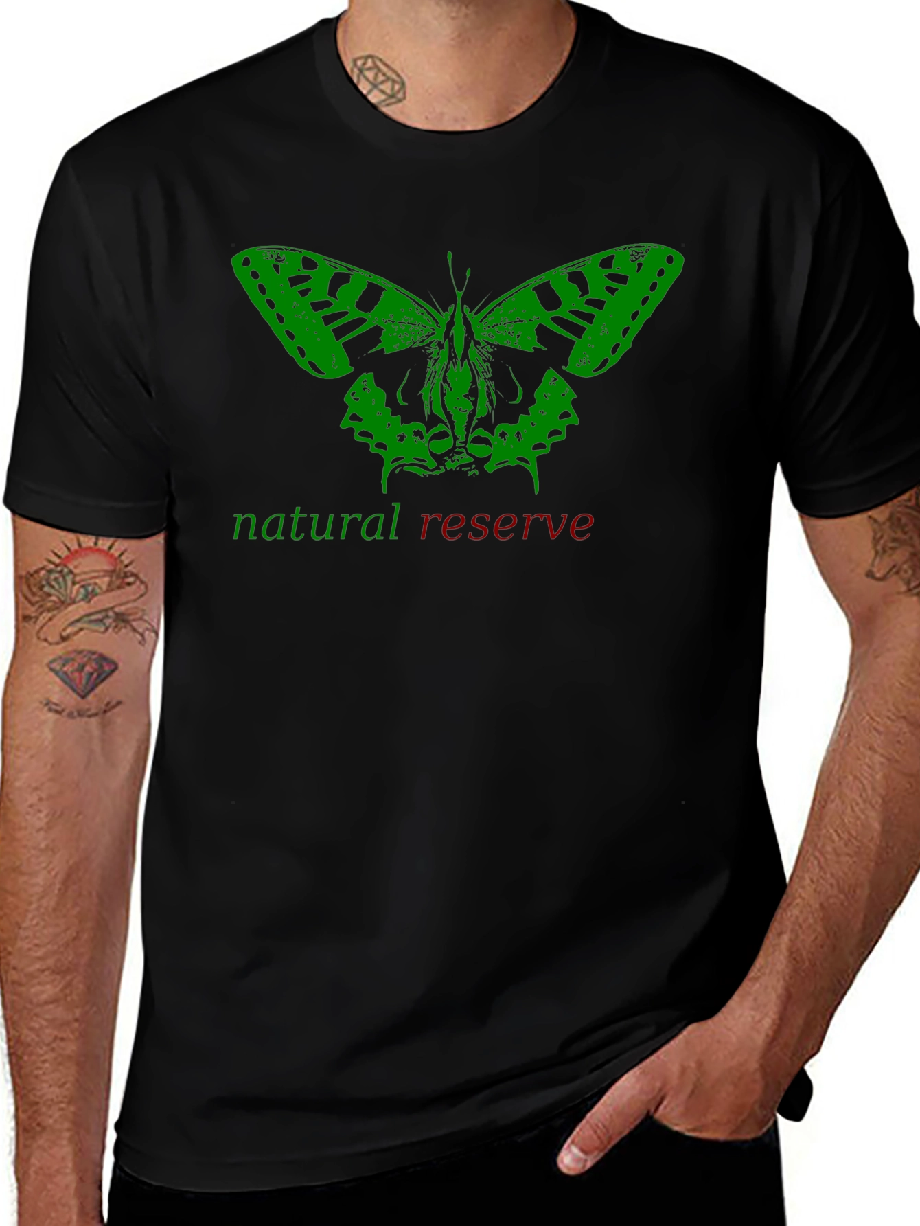 Nature Reserve Butterfly Graphic Tee - Black