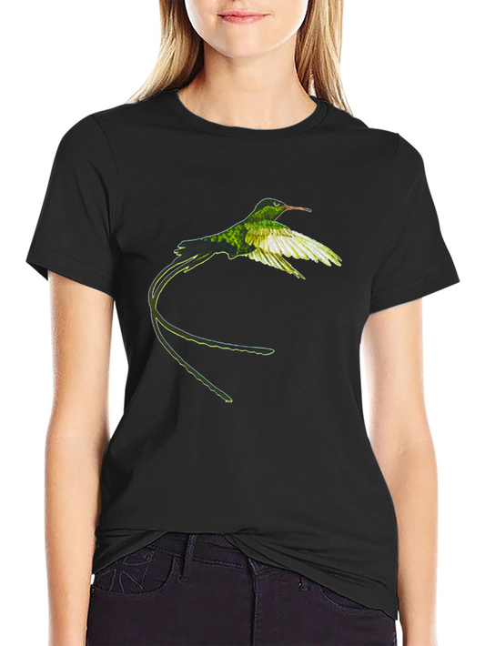Hummingbird Graphic Tee - Nature Inspired Black T-Shirt