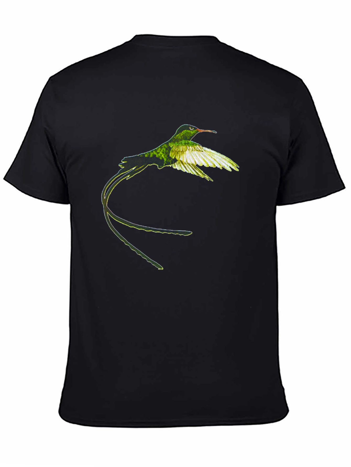 Hummingbird Graphic Tee - Nature Inspired Black T-Shirt